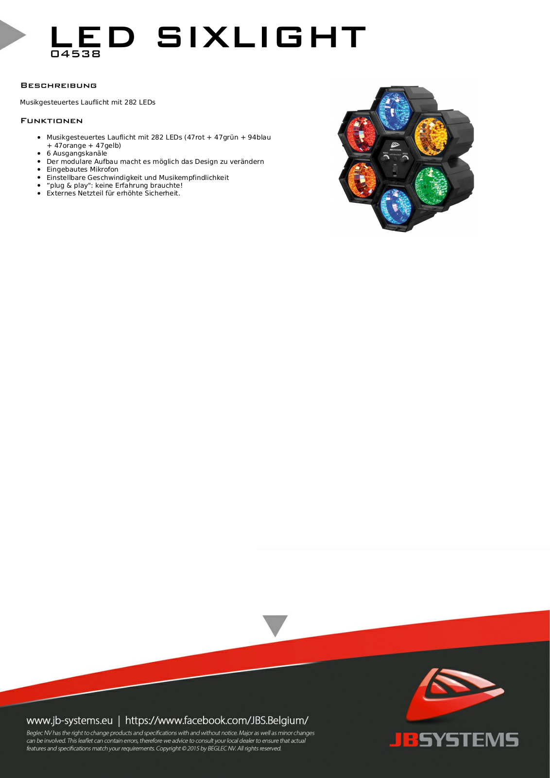 JB Systems LED Sixlight User Manual