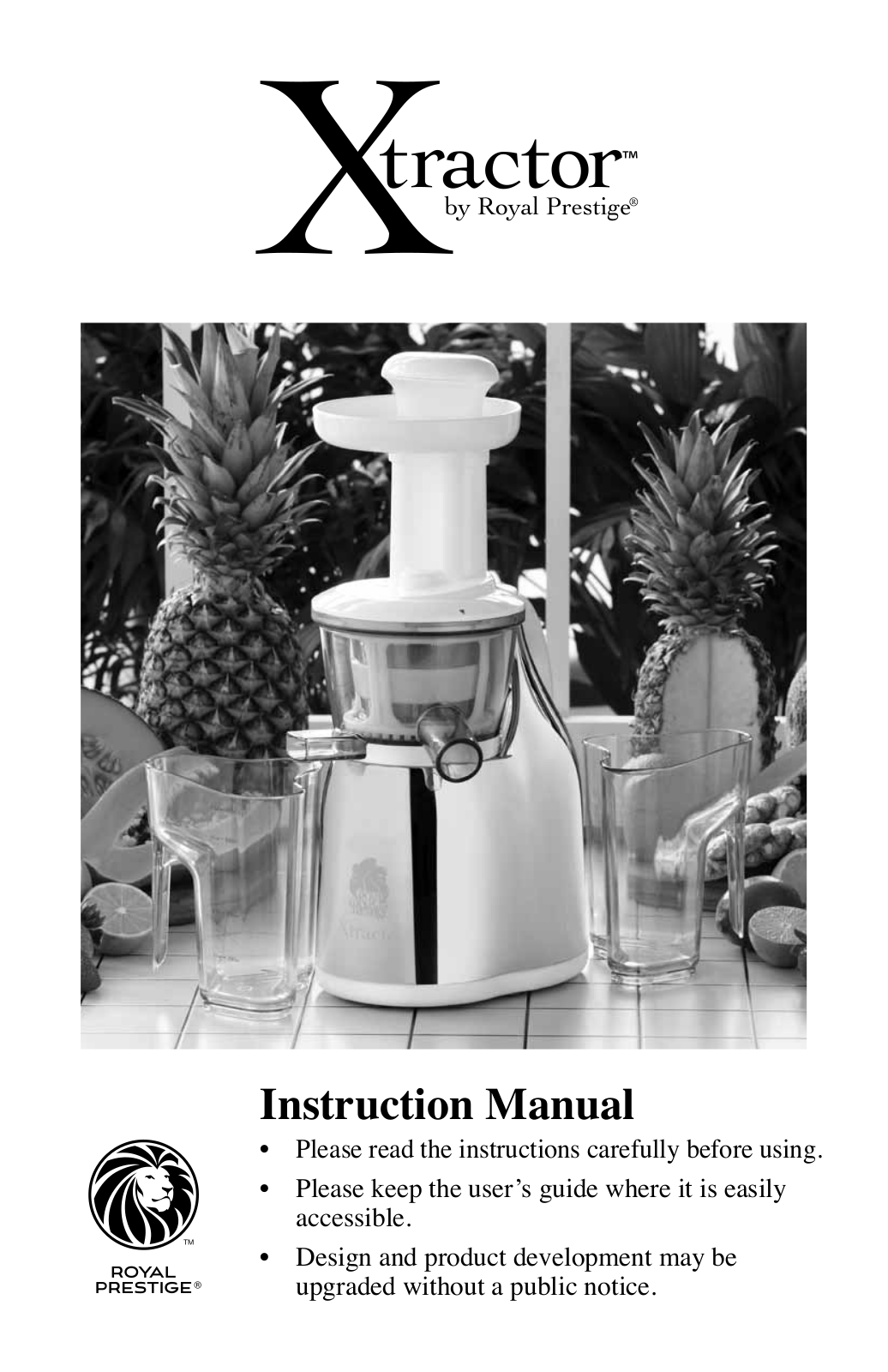 Royal Prestige Xtractor User Manual