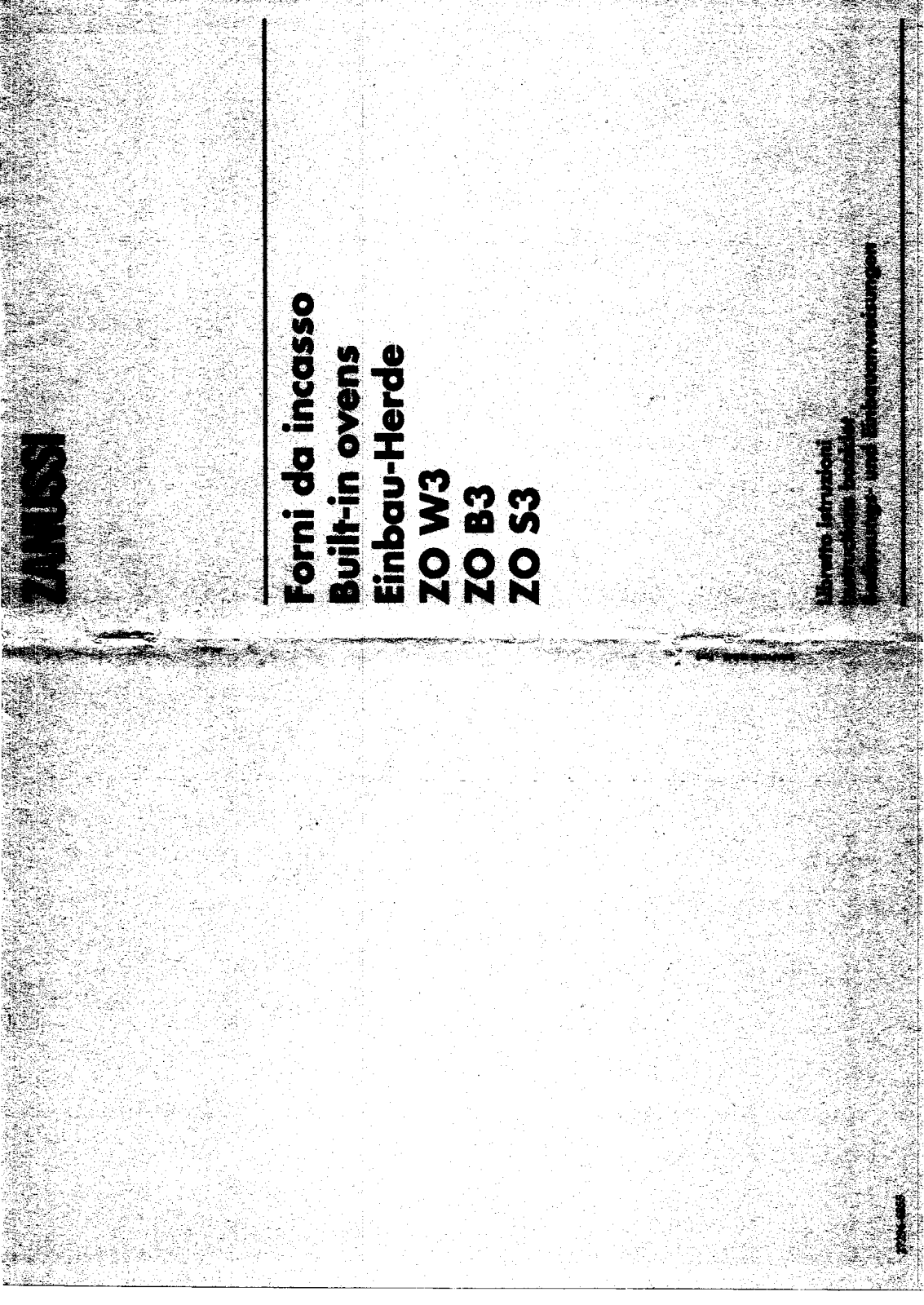 Zanussi ZOW3, ZOb3, ZOs3 USER MANUAL