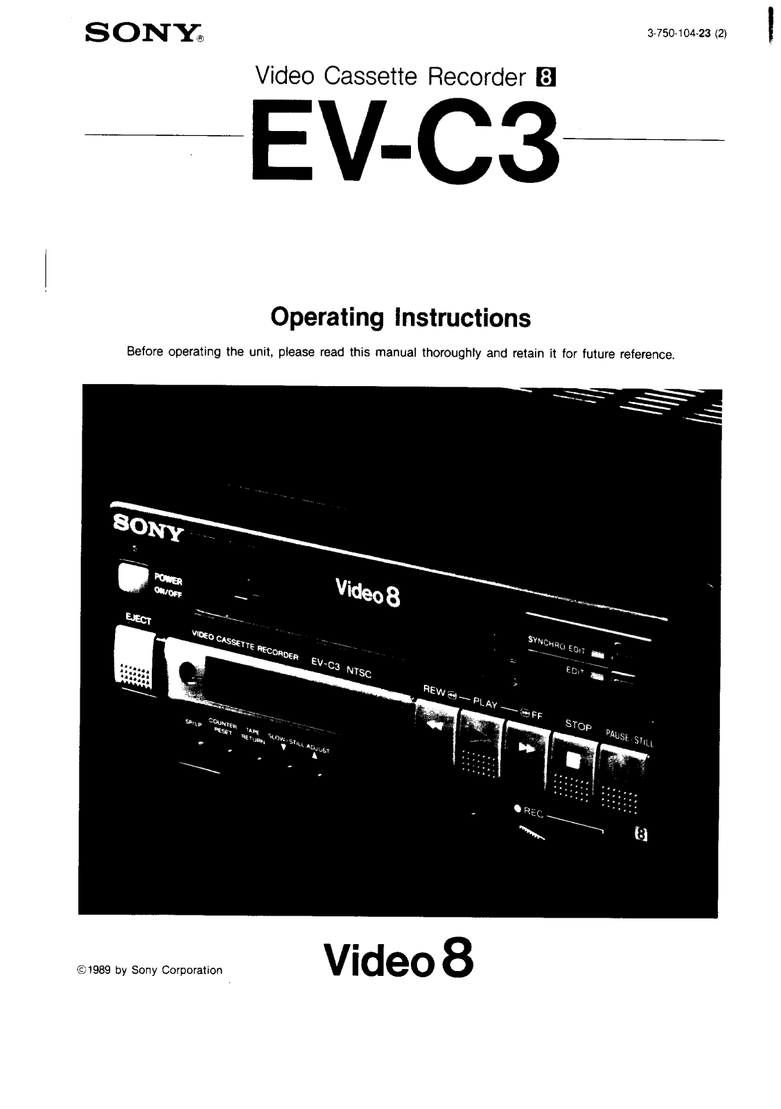 Sony EVC3 Operating Manual