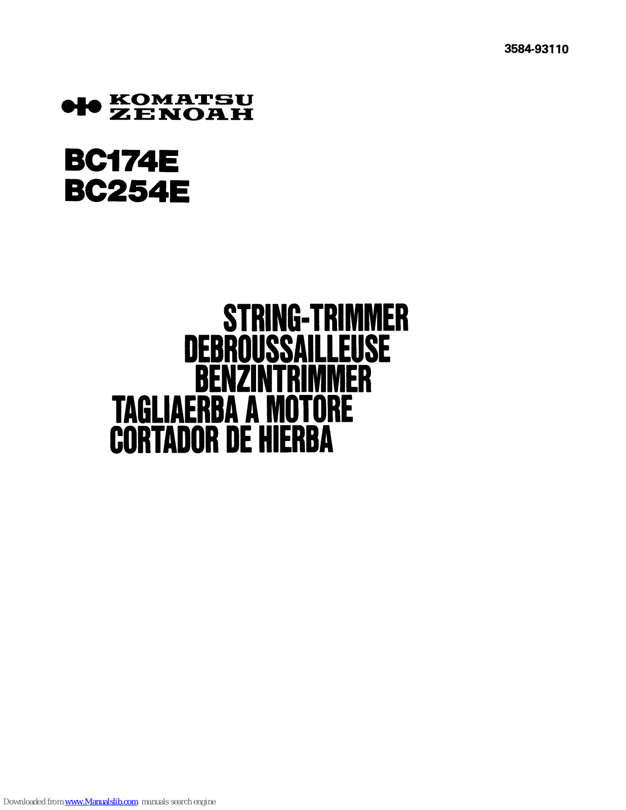 Komatsu BC174E, BC254E User Manual