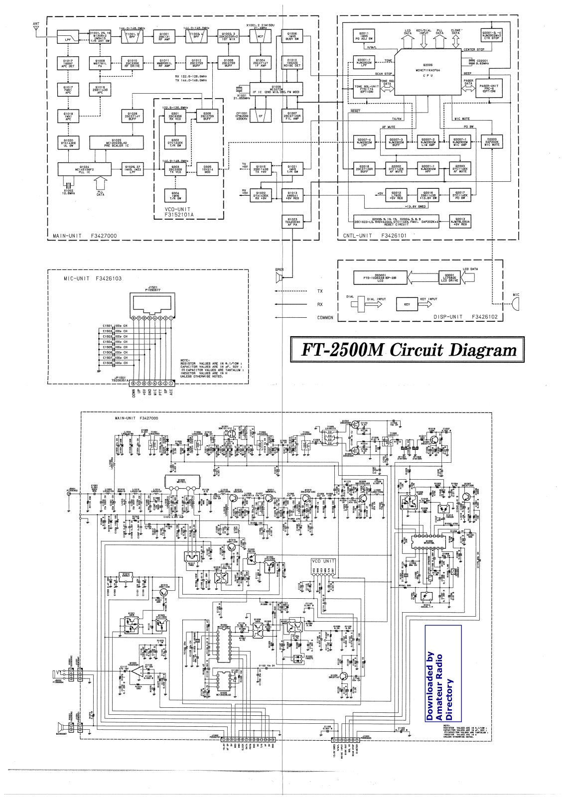 Yaesu FT2500M Schematic