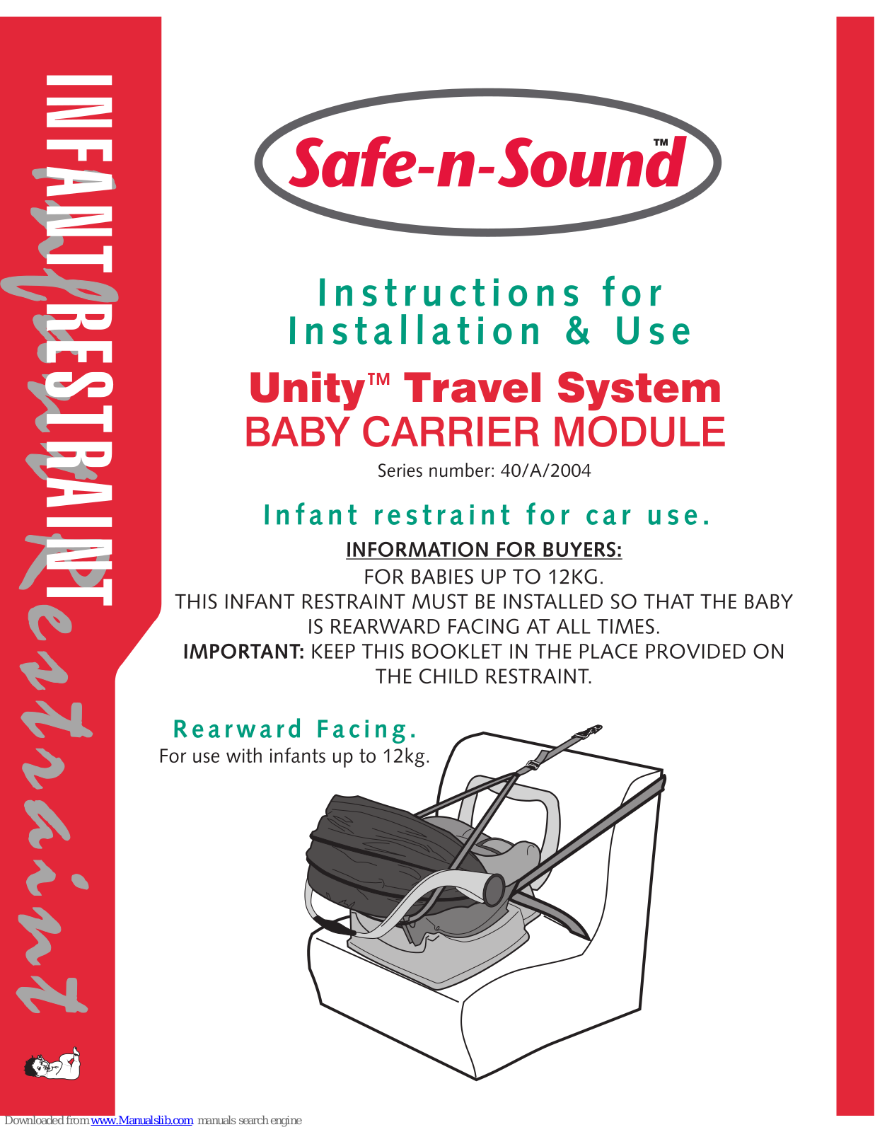 Britax UNITY TRAVEL SYSTEM, Safe-n-Sound UNITY TRAVEL SYSTEM User Manual