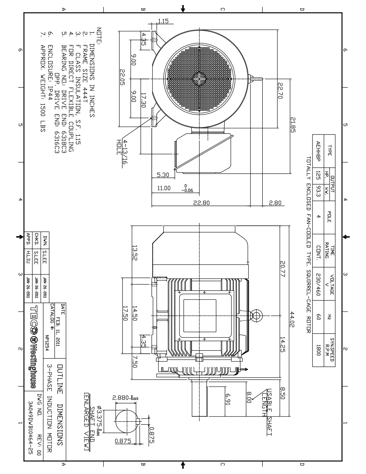 Teco NP1254 Reference Drawing