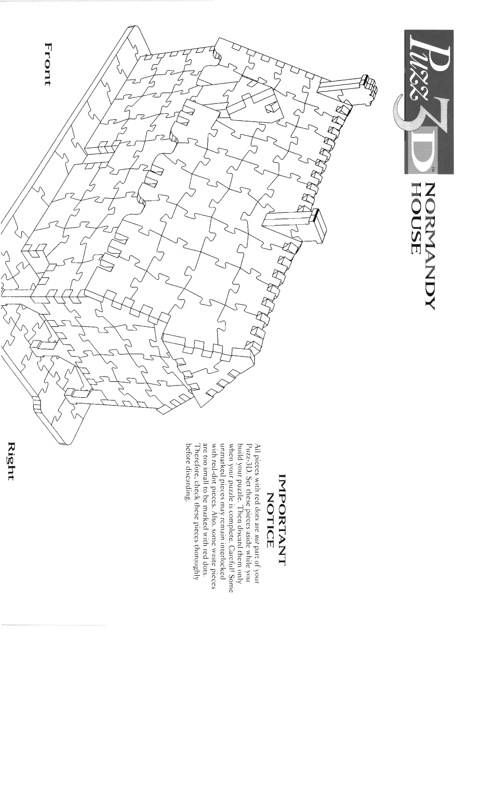 Hasbro PUZZ 3D NORMANDY HOUSE User Manual