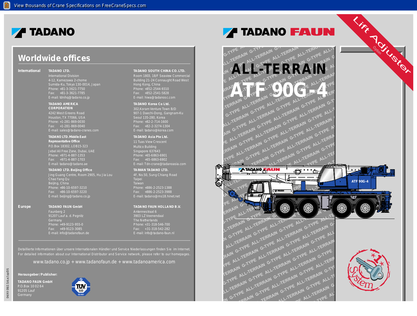 Tadano ATF 90G 4 Service Manual
