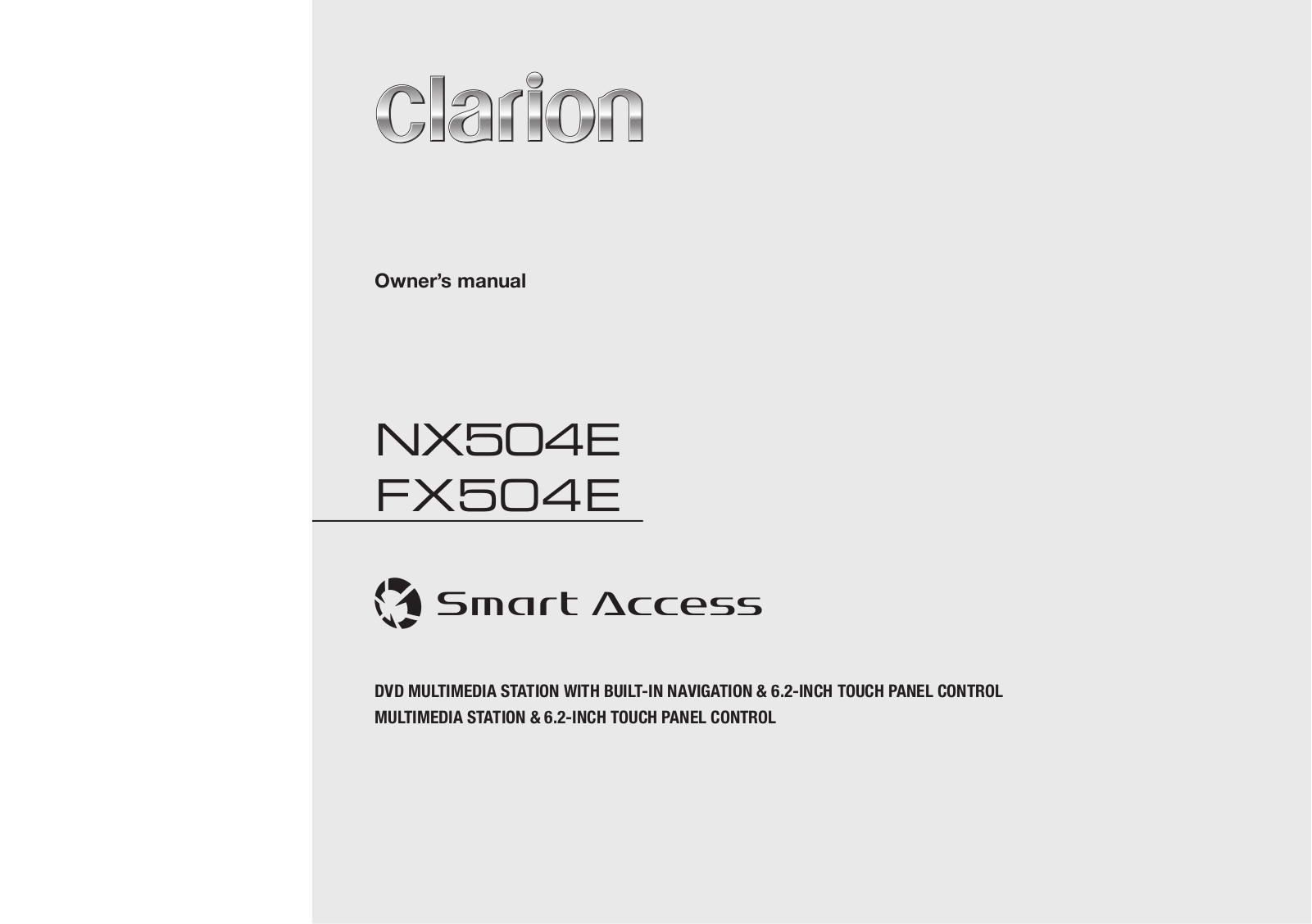 Clarion nx504e, fx504e Owner's Manual
