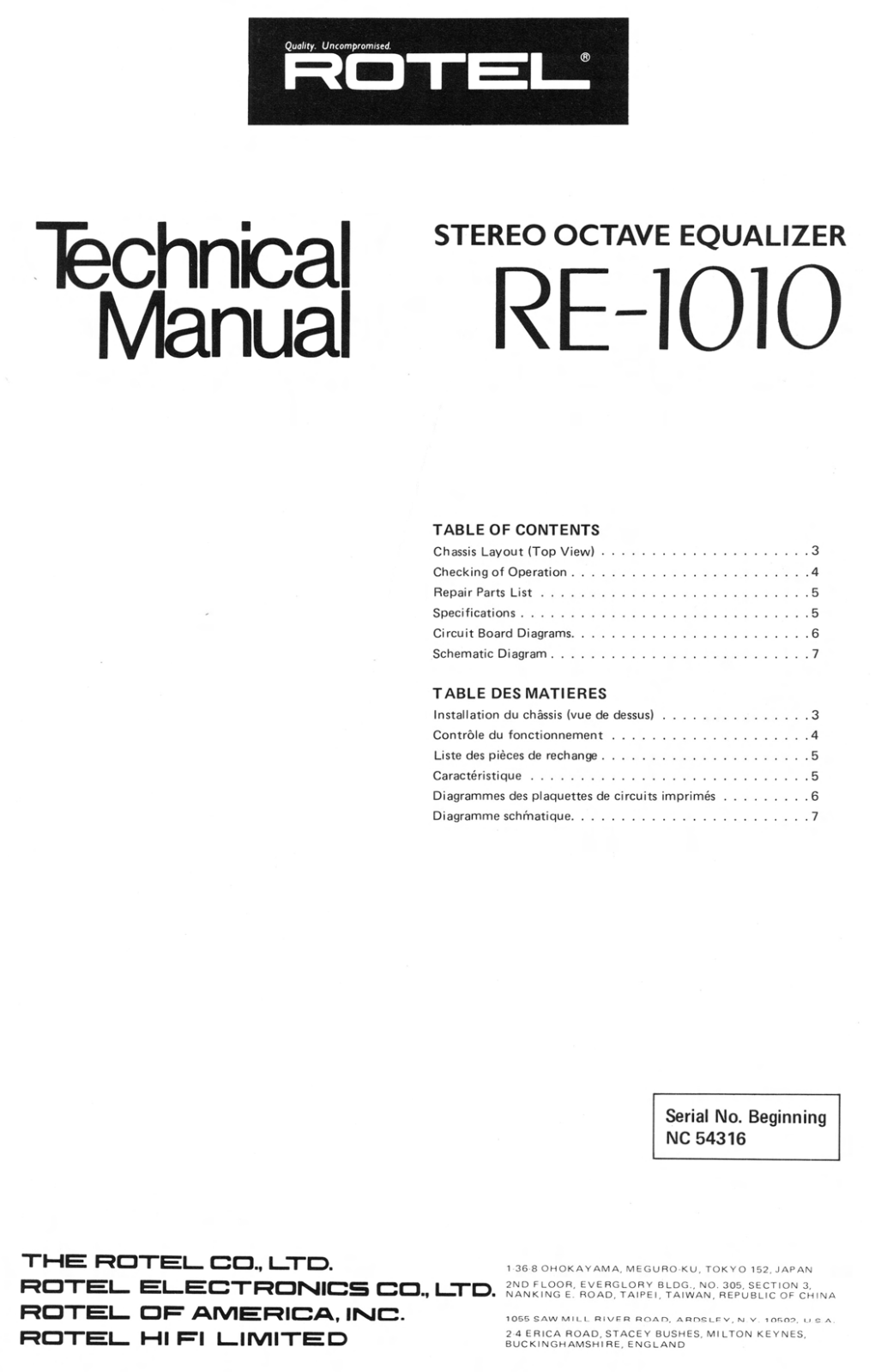 Rotel RE-1010 Service manual