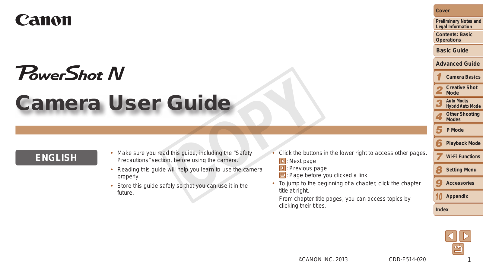 Canon PowerShot N User Guide