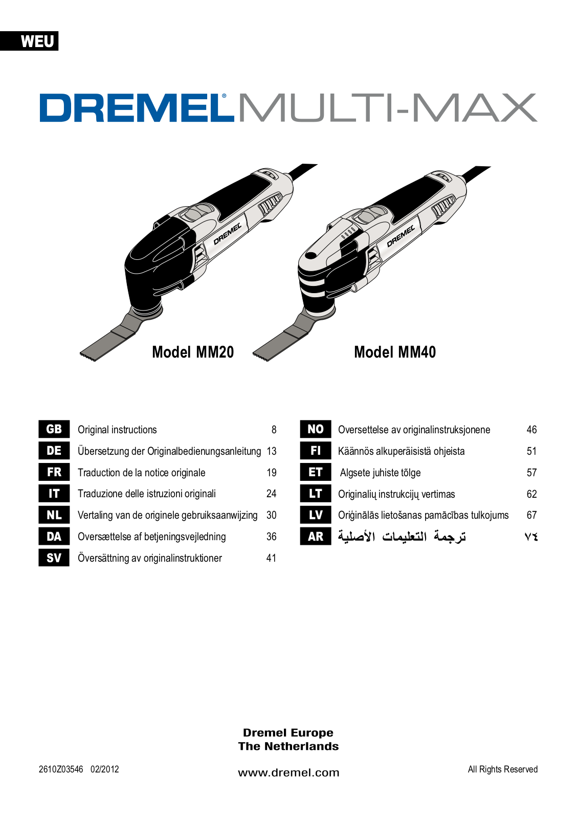 Dremel MM20, MM40 User guide