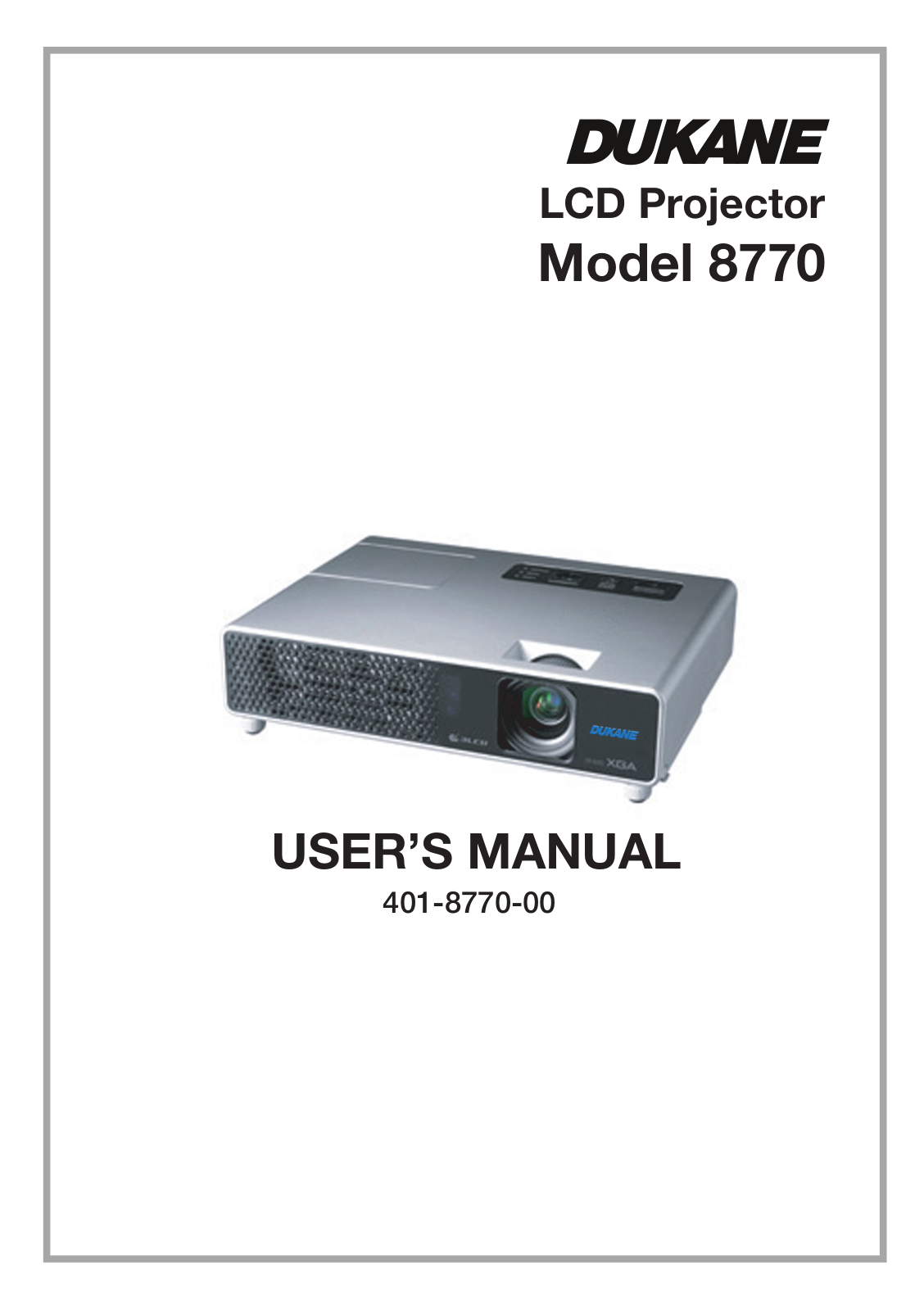 Dukane 8770 User Manual