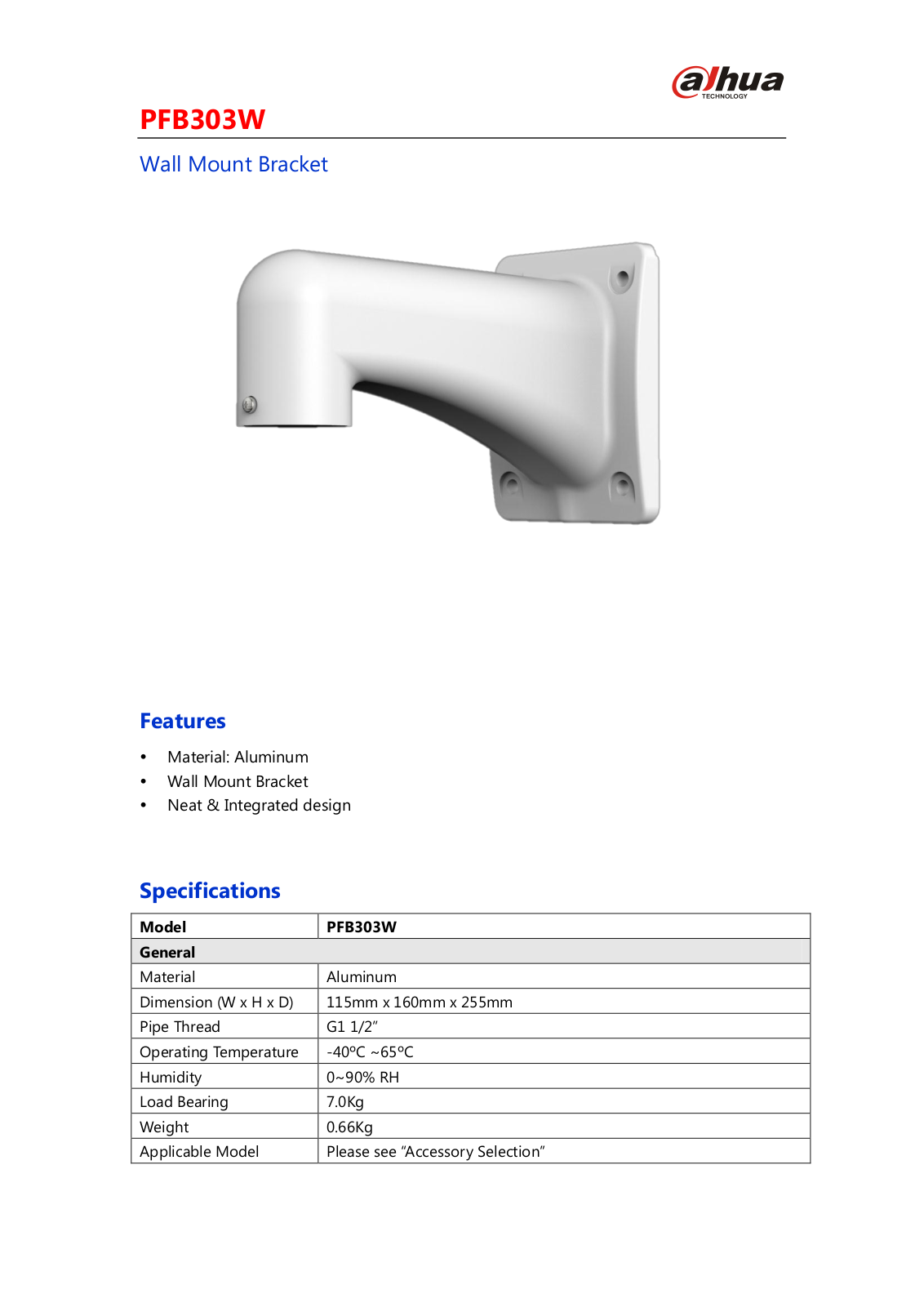 Dahua PFB303W User Manual