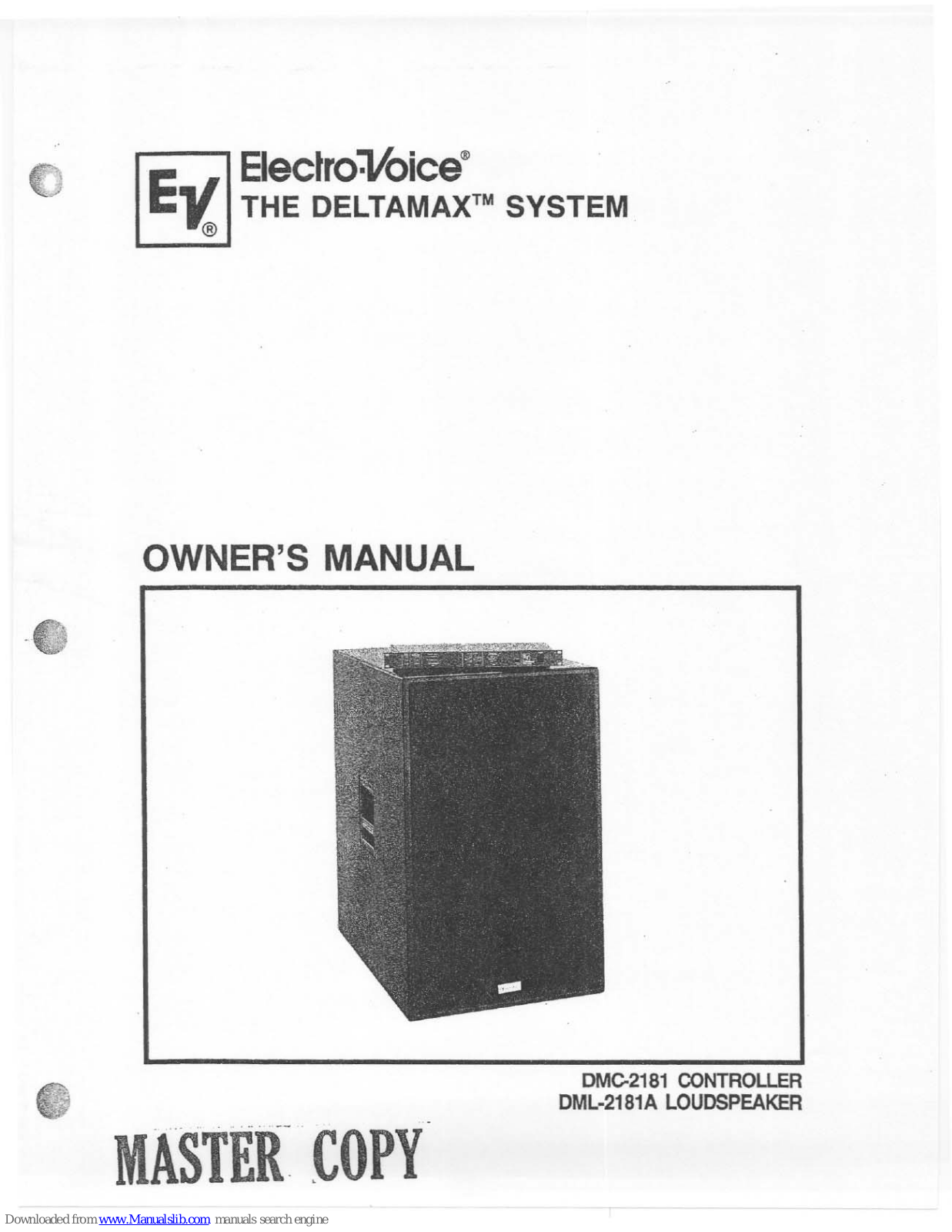 Electro-Voice DMC-2181 Deltamax, DML-2181A Deltamax Owner's Manual