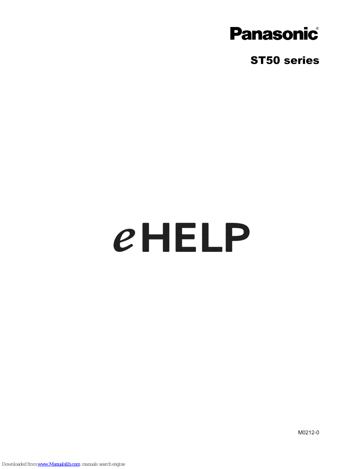 Panasonic ST50 Ehelp - ManualMachine.com