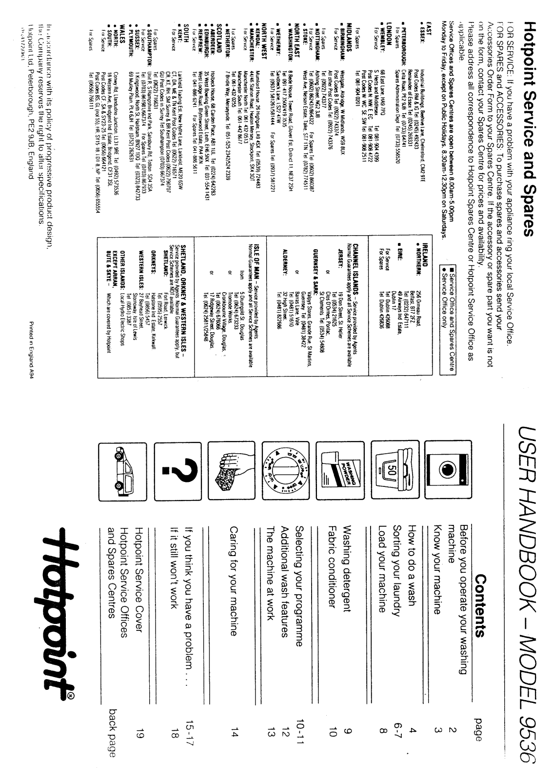 Hotpoint 9536 User Manual