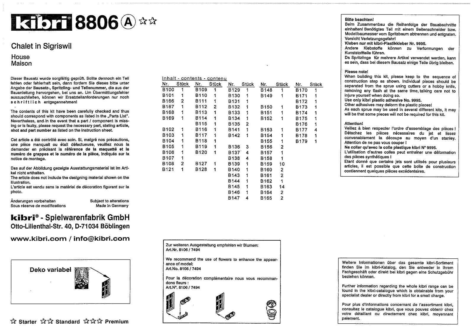 Kibri 8806 User Manual