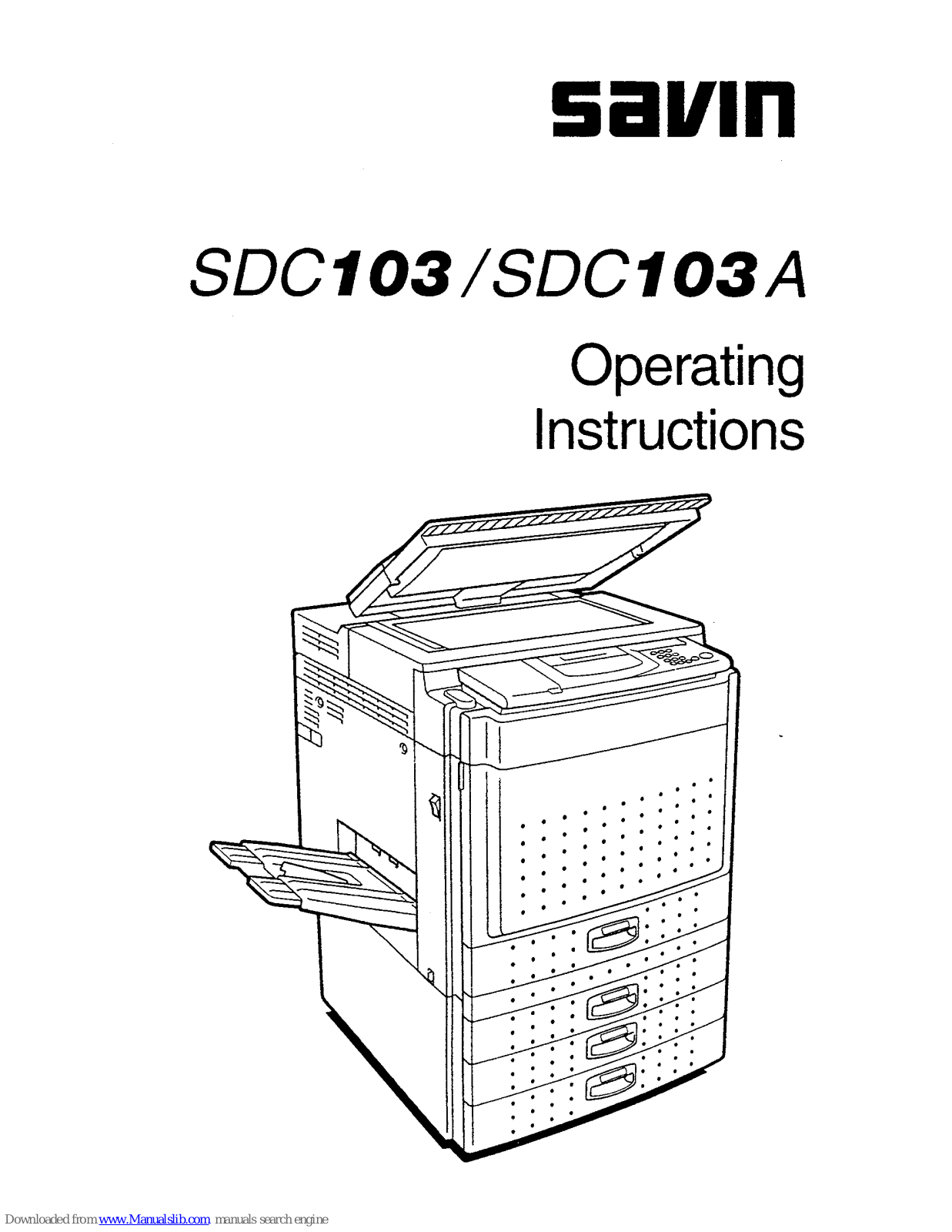 Savin SDC103,SDC103A Operating Instructions Manual