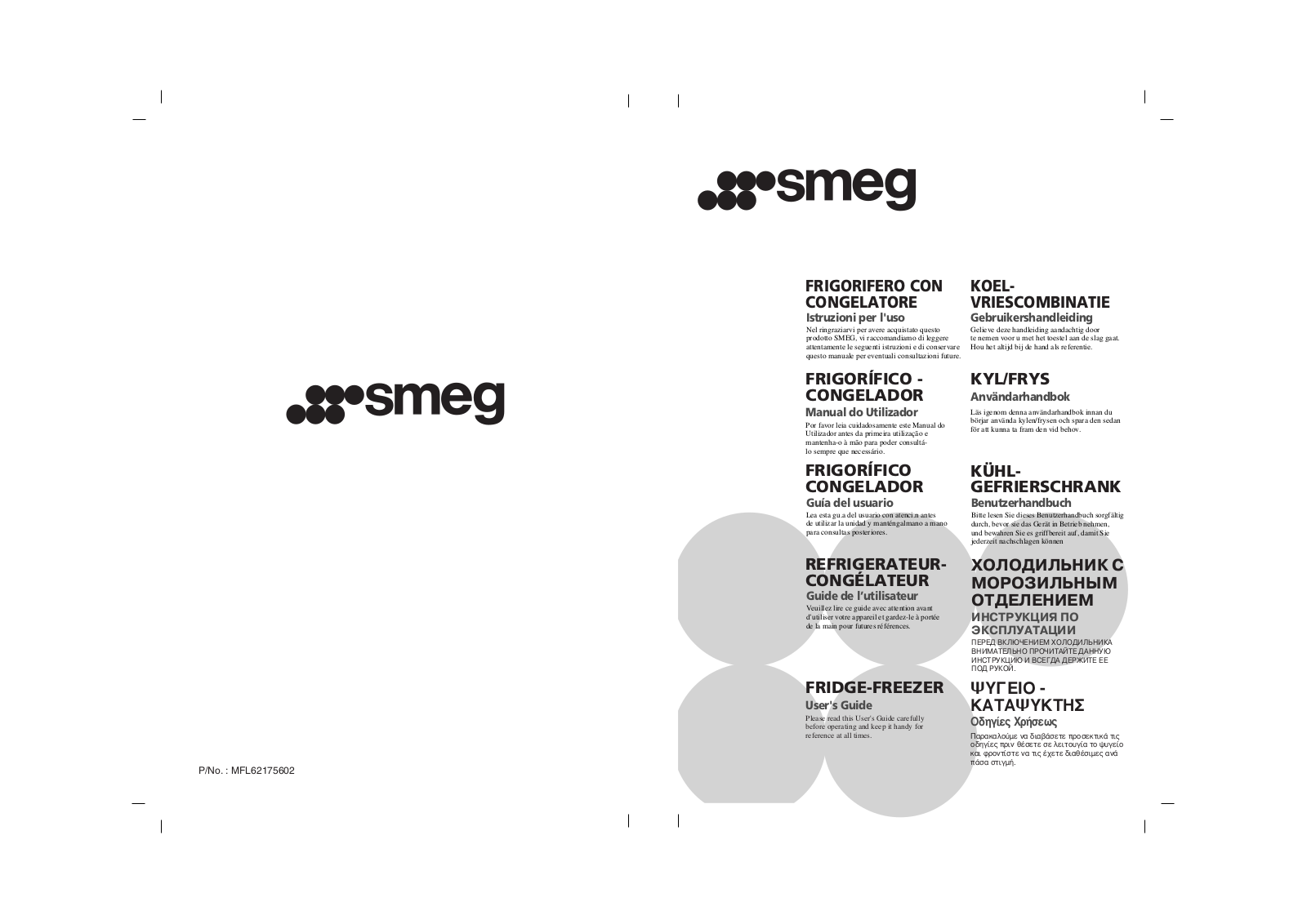 Smeg CF35PBF User Manual