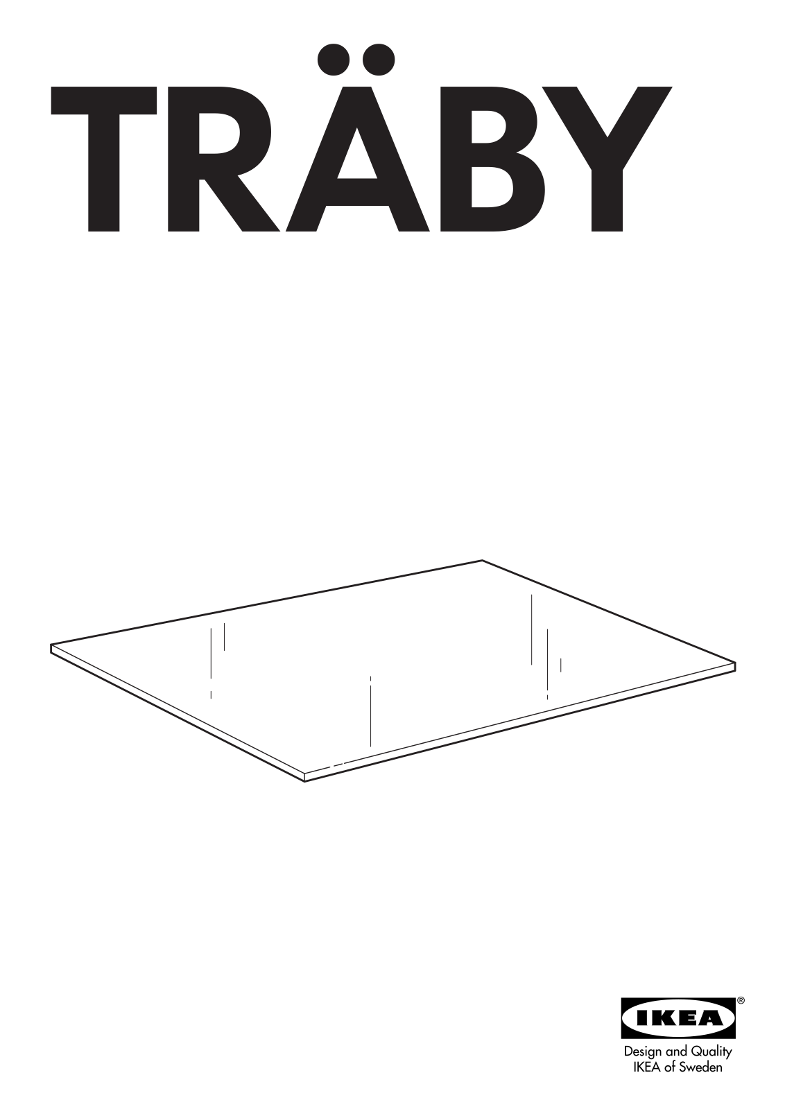 IKEA TRÄBY GLASS SHELF 14X14 User Manual