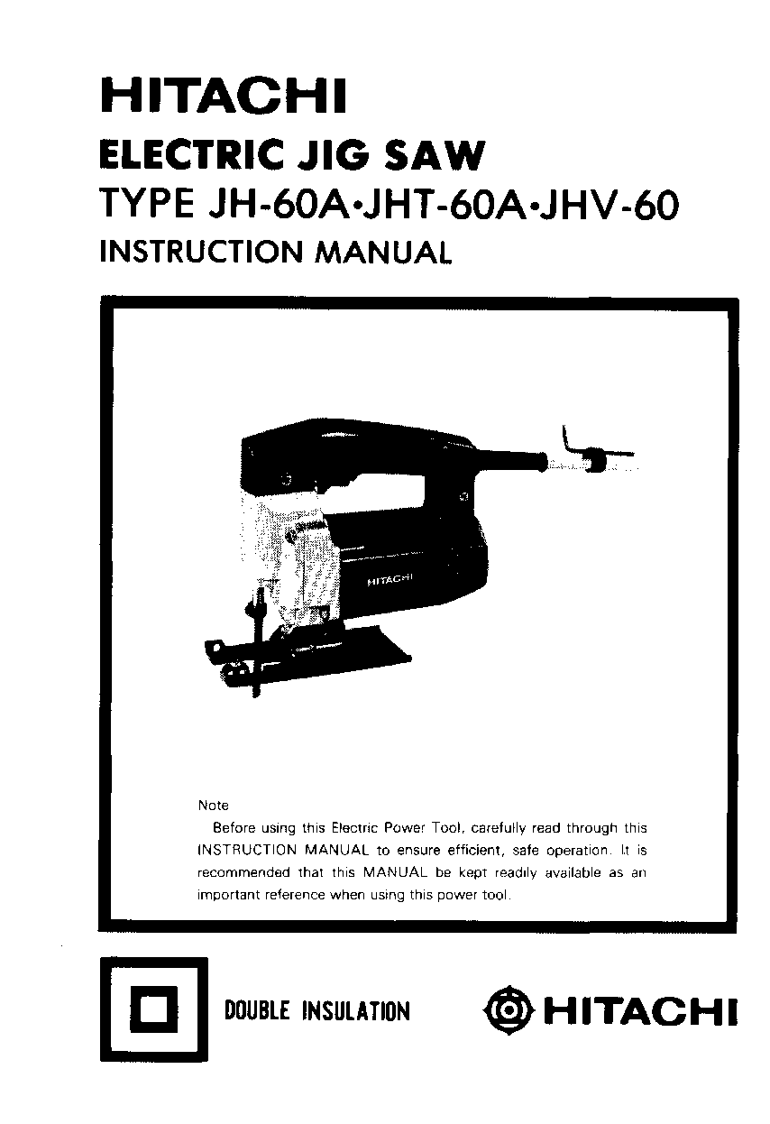 Hitachi JHV60, JHT60A User Manual