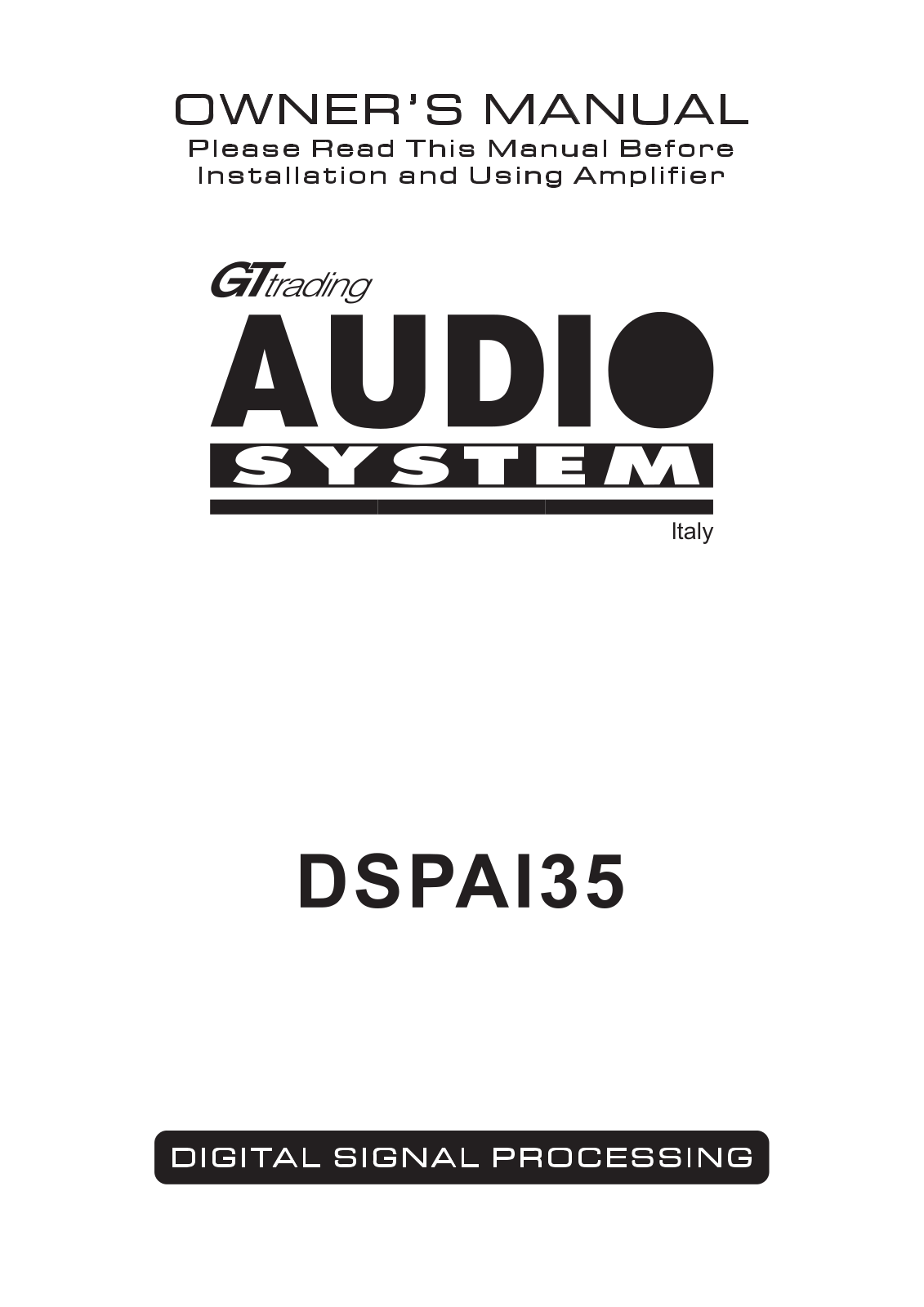 Audio System DSPAI35 User guide - ManualMachine.com