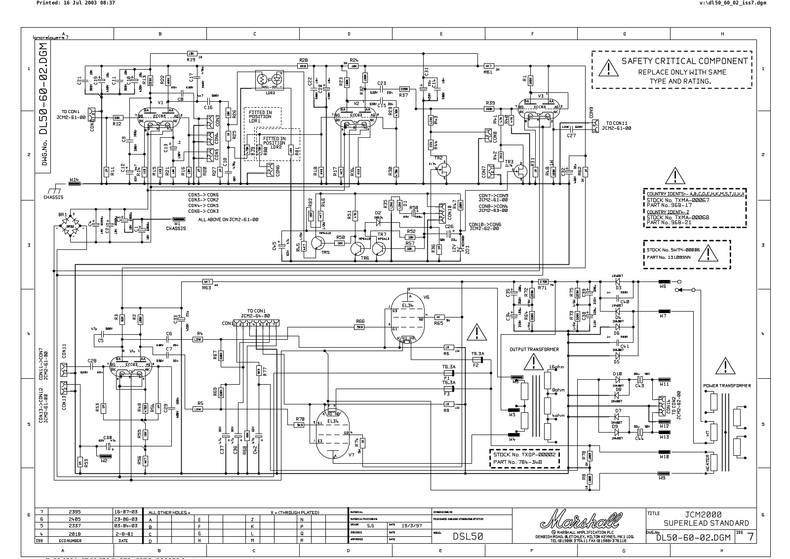 Marshall DLS50-DL50-60-02 Schematic