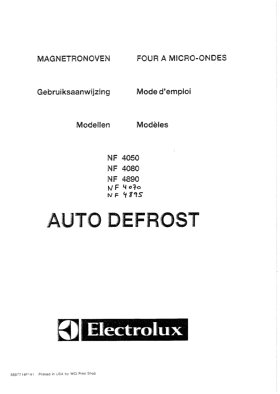electrolux NF4895, NF4070, NF4080, NF4050, NF4890 User Manual