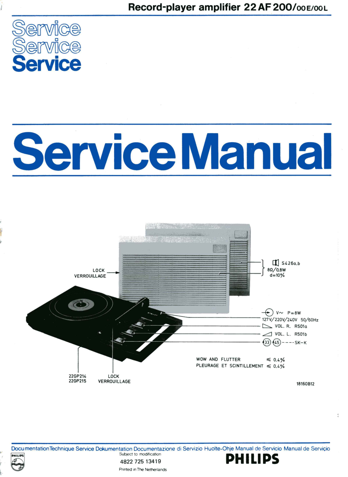Philips 22-AF-200 Service Manual