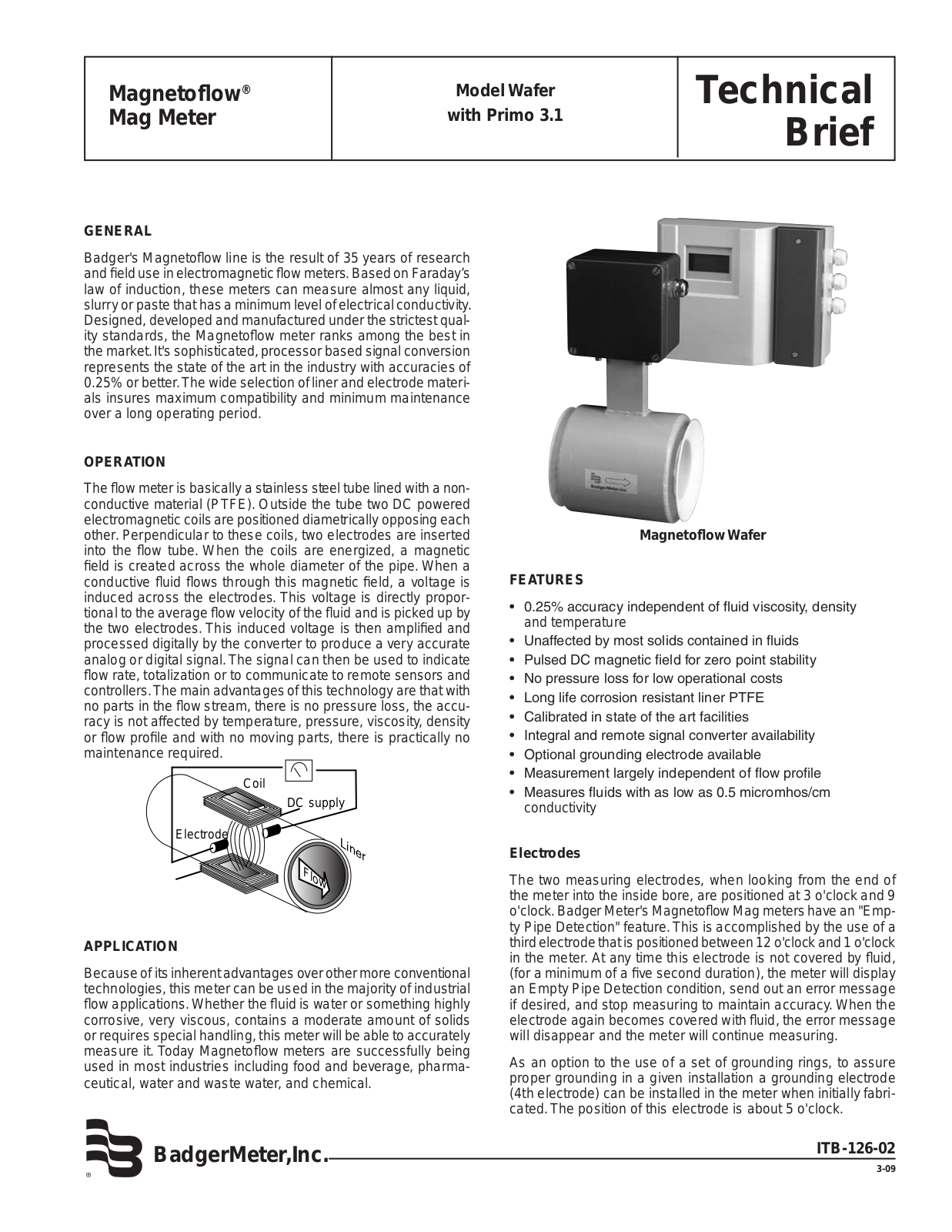 Badger Meter Magnetoflow Data sheet