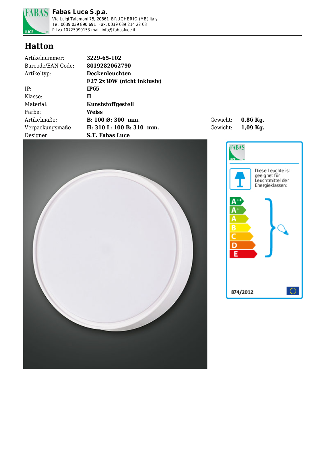 Fabas Luce 3229-65-102 User Manual