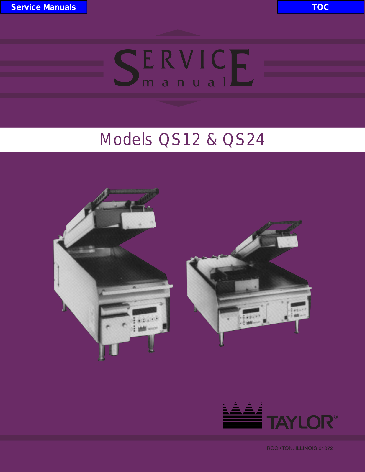 Taylor QS Series, QS12, QS24 Service Manual