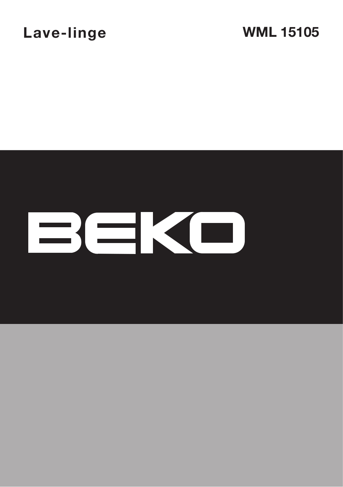 BEKO WML15102 User Manual