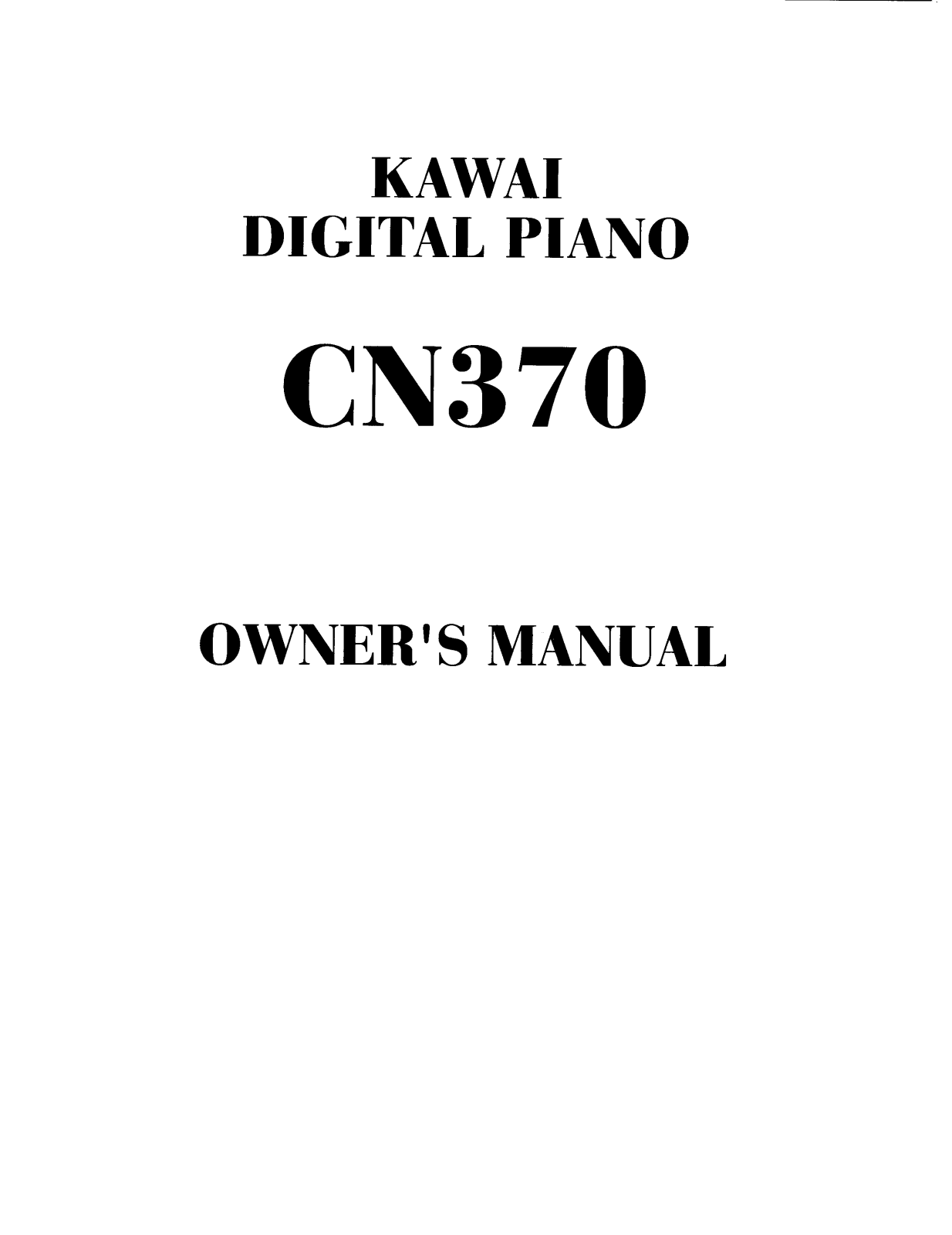 Kawai CN370 User Manual