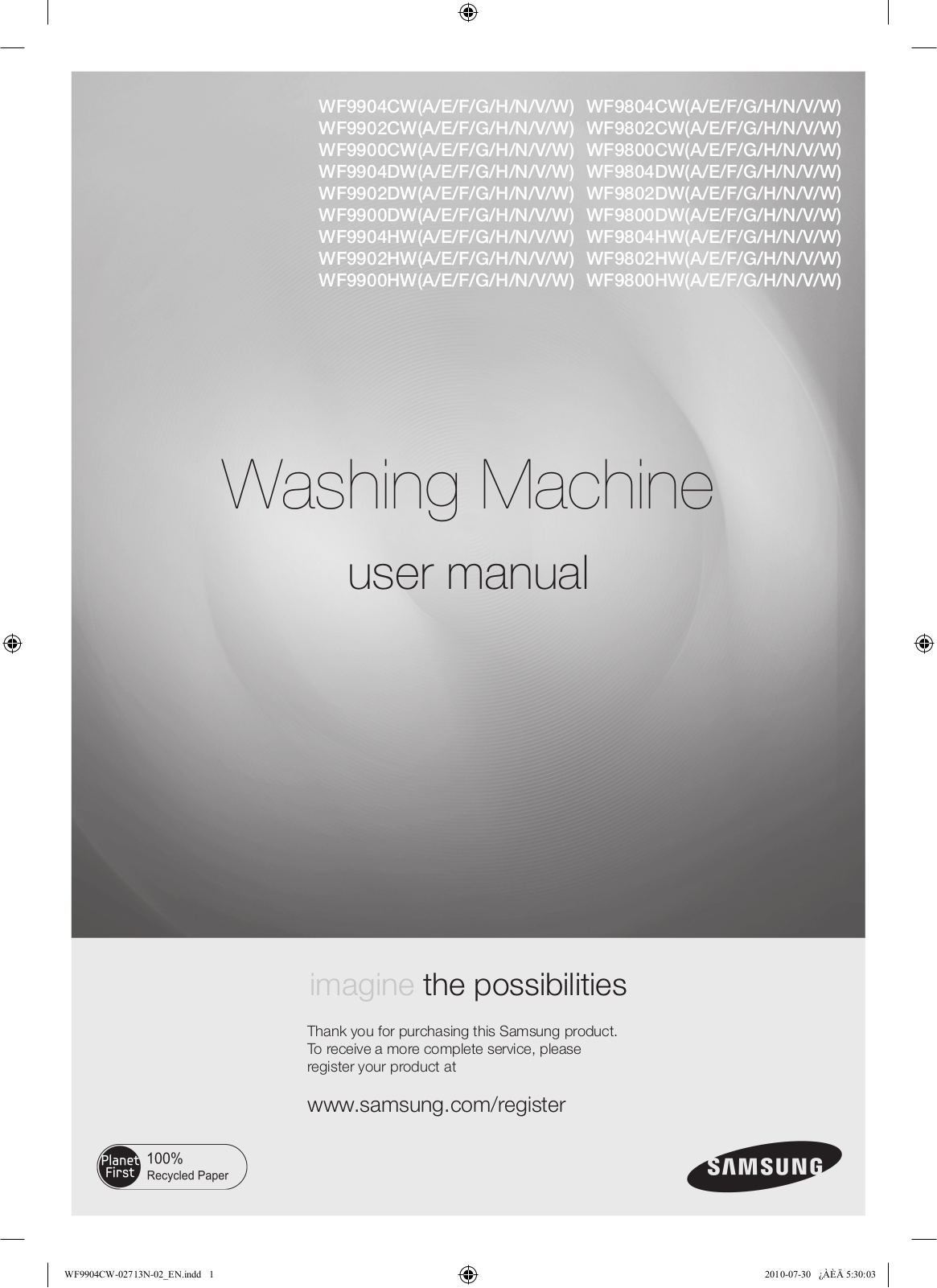 Samsung WF9904CWN User Manual