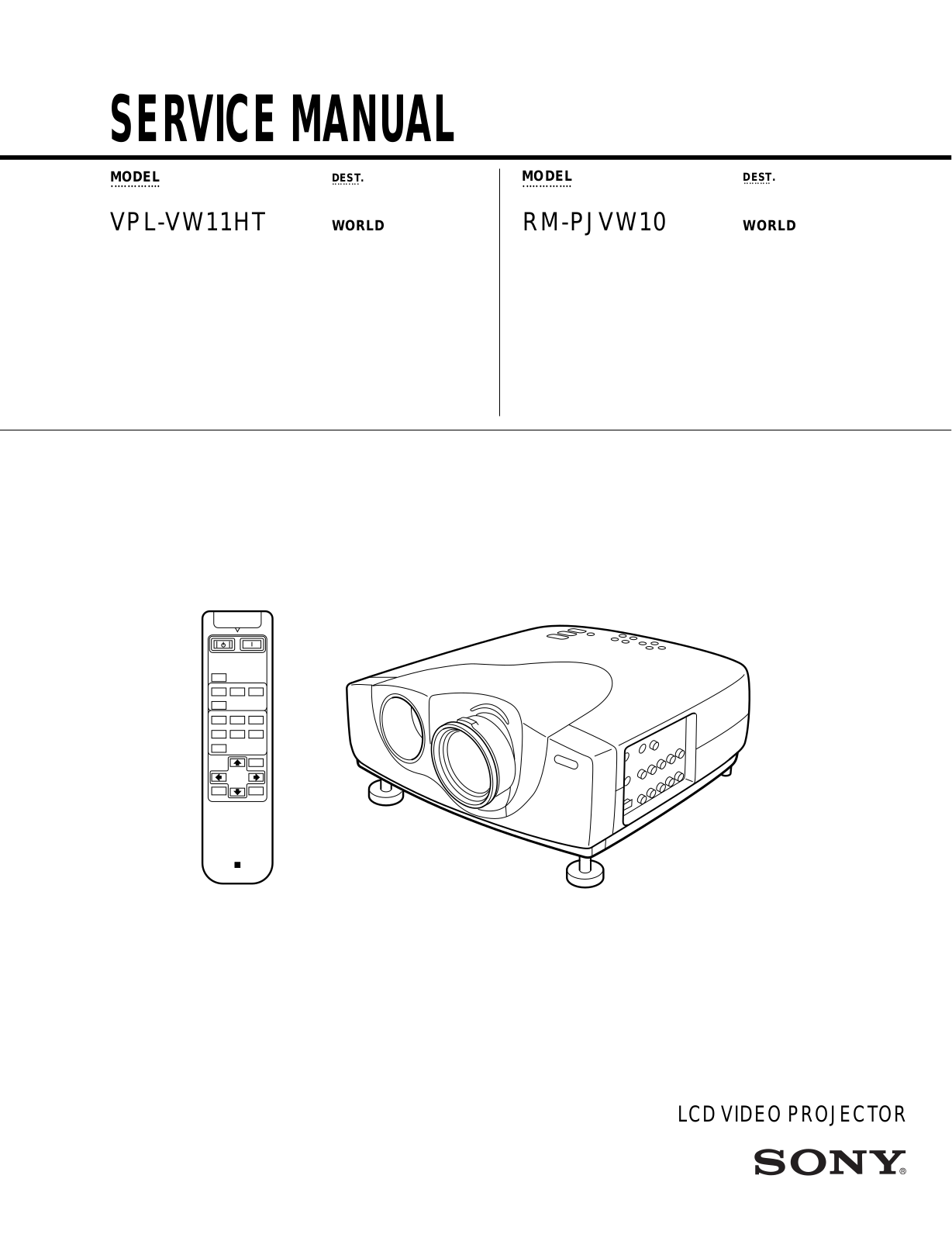 Sony VPLVW-11-HT Service manual