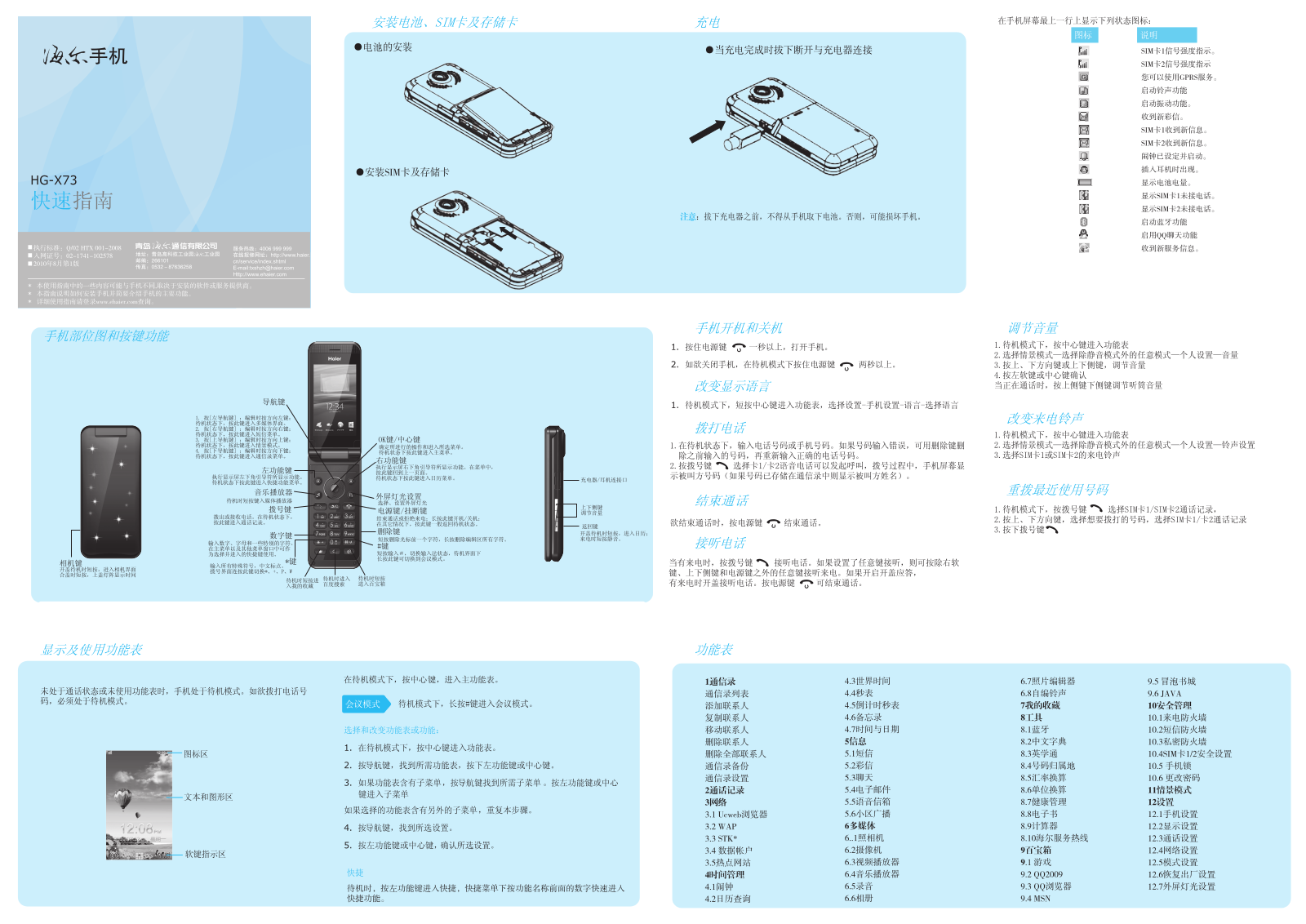 Haier HG-X73 User Manual