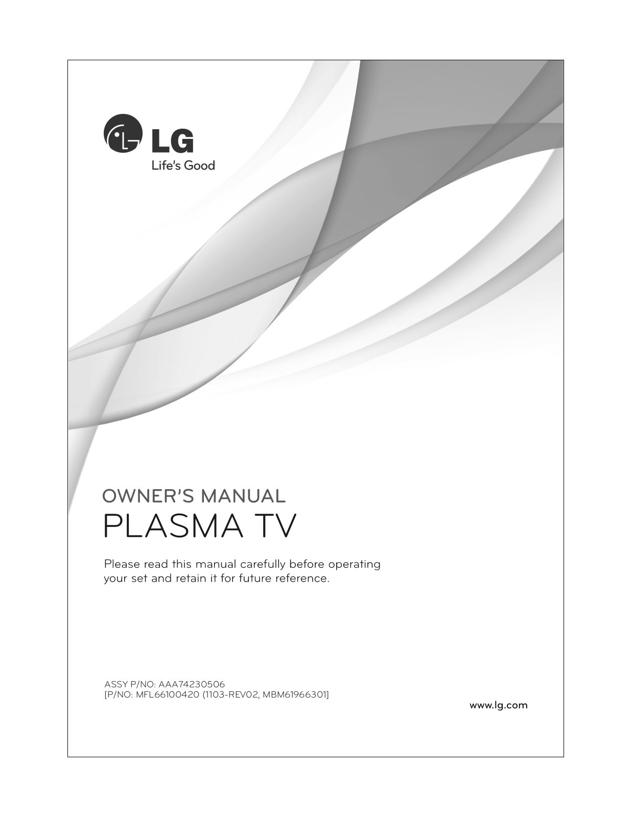 LG 42PT250R Owner’s Manual