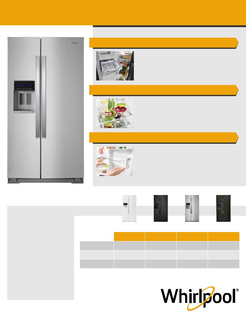 Whirlpool WRS571CIHW, WRS571CIHB Specification Sheet