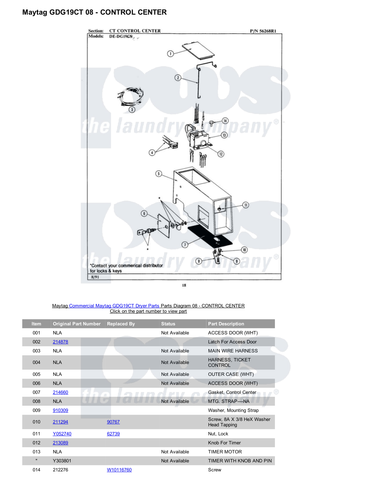 Maytag GDG19CT Parts Diagram