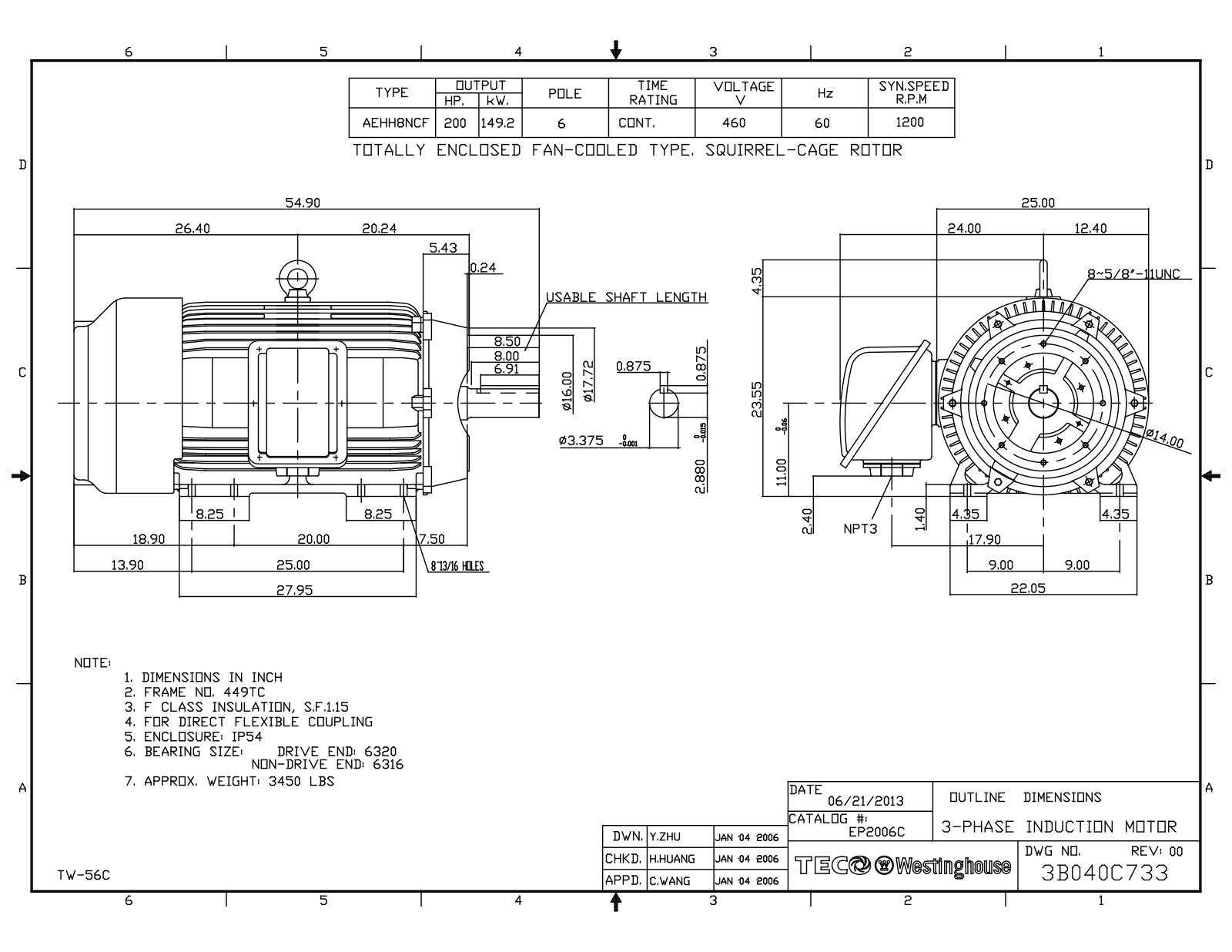 Teco EP2006C Reference Drawing