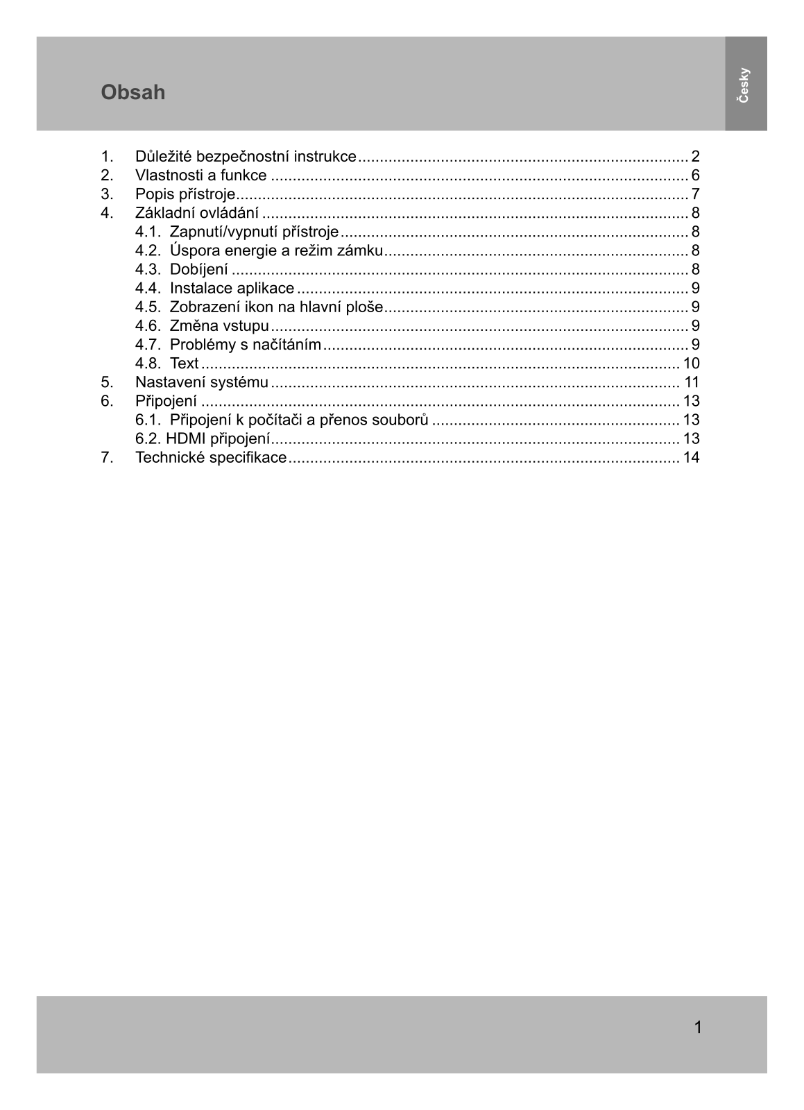 Sencor ELEMENT 8 User Manual