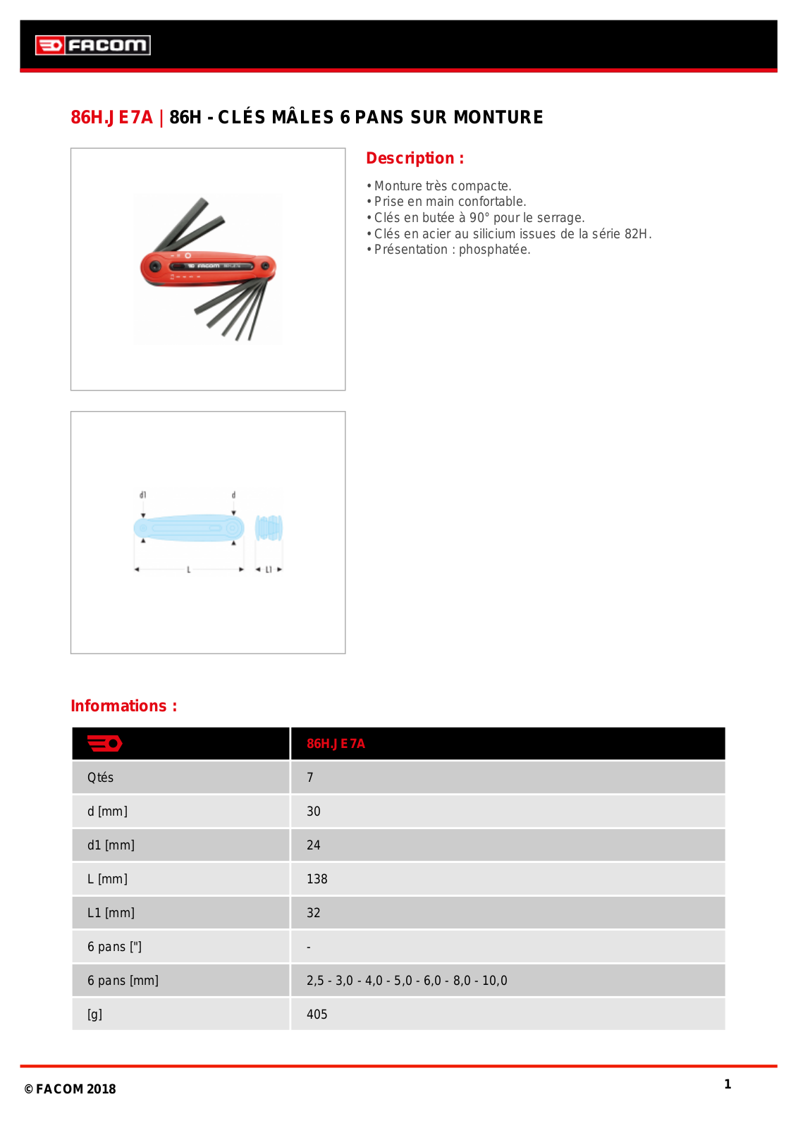 Facom 86H.JE7A Specification - ManualMachine.com