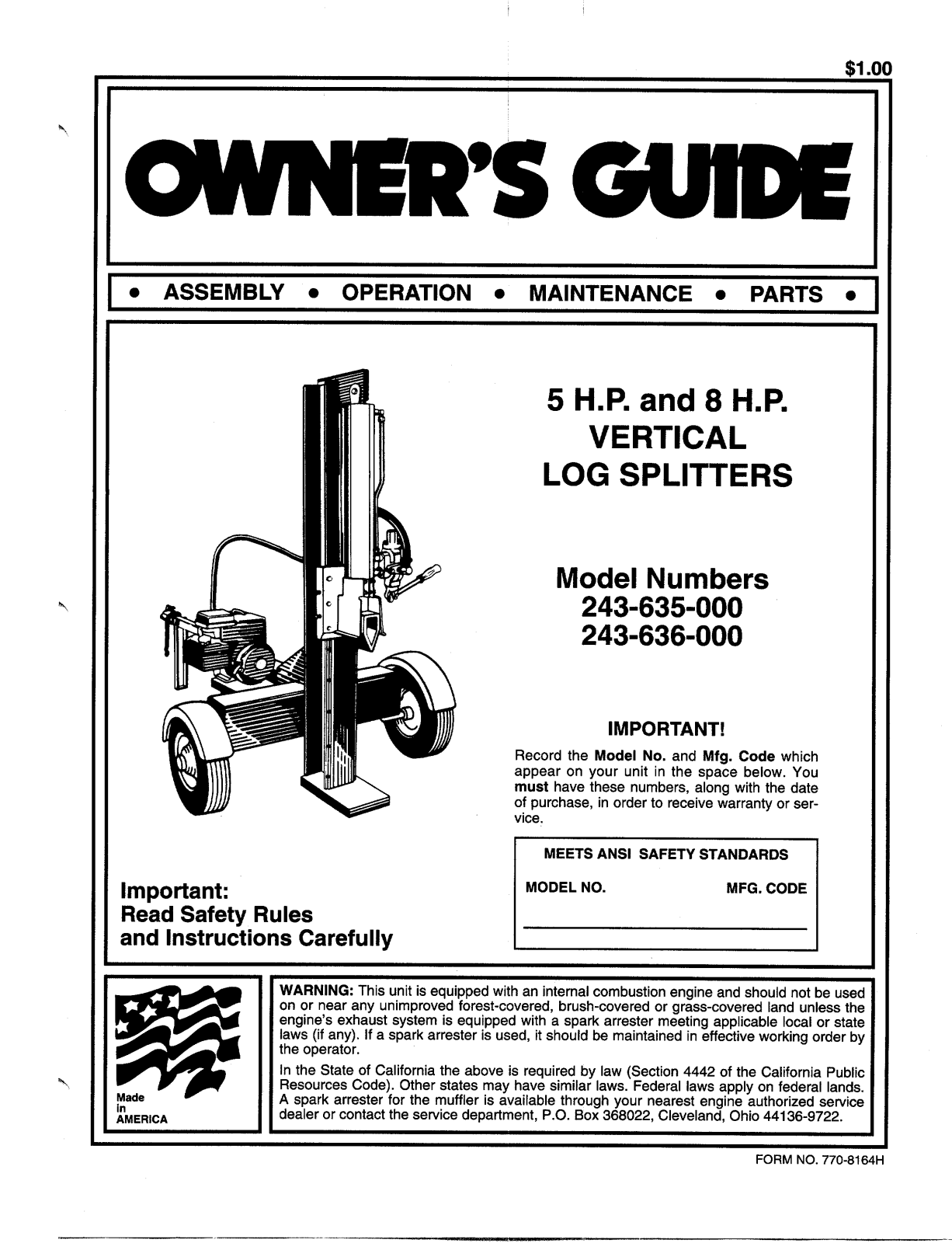 MTD 243-636-000 User Manual