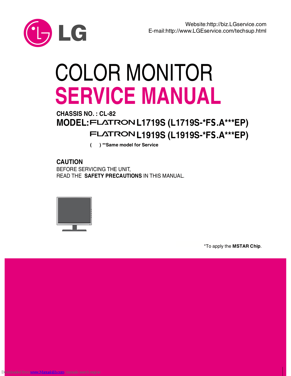 LG FLATRON L1719S, FLATRON L1919S Service Manual