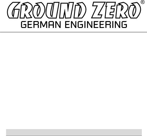 Ground Zero iridium GZIC 16X operation manual