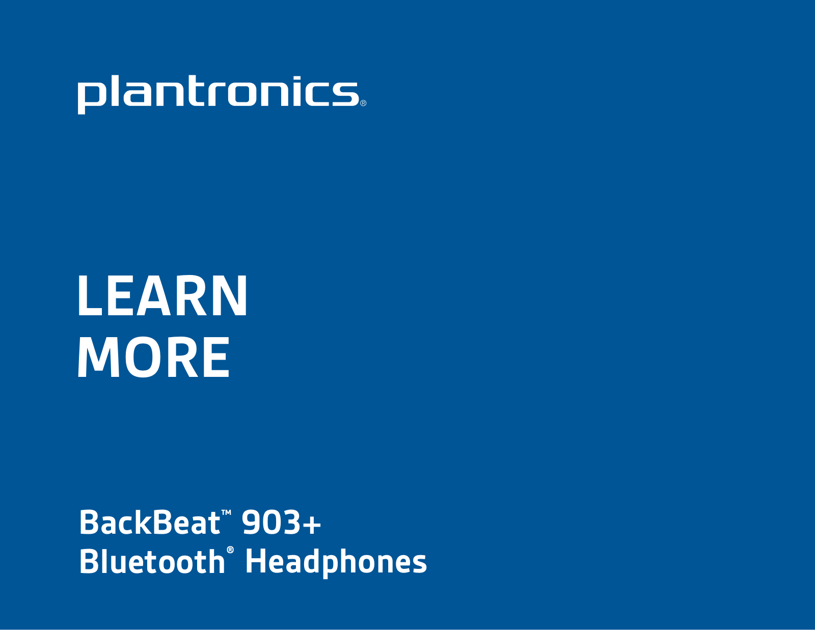 Plantronics BackBeat 903+ User Manual