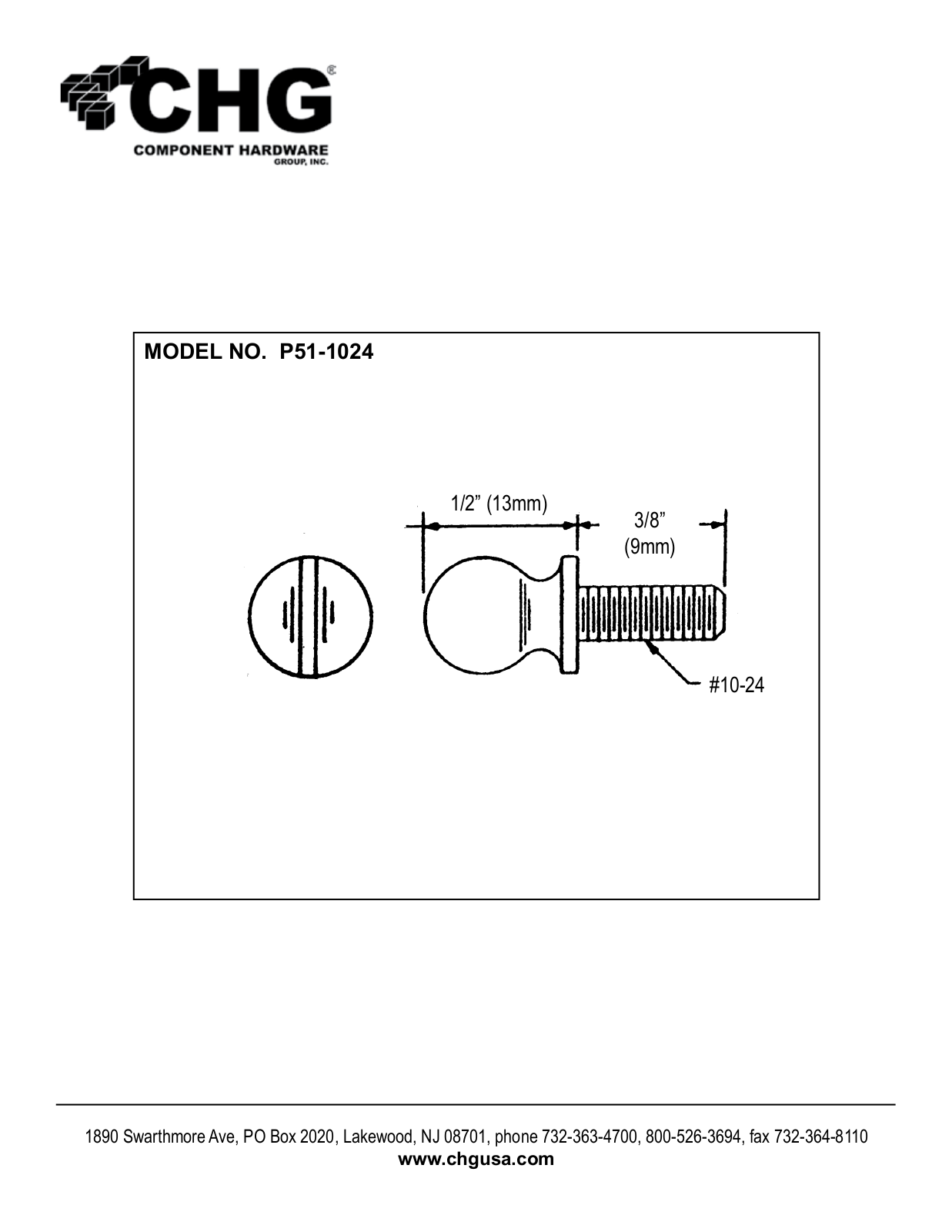 Component Hardware P51-1024 User Manual