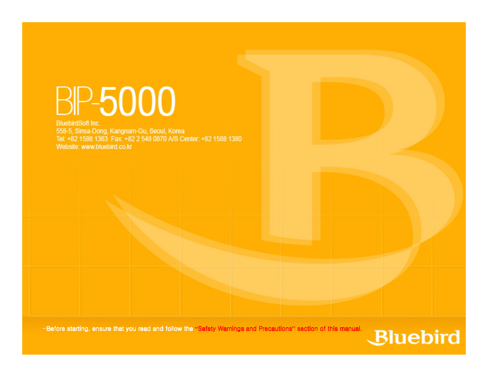 BLUEBIRD BIP5X00 Users Manual