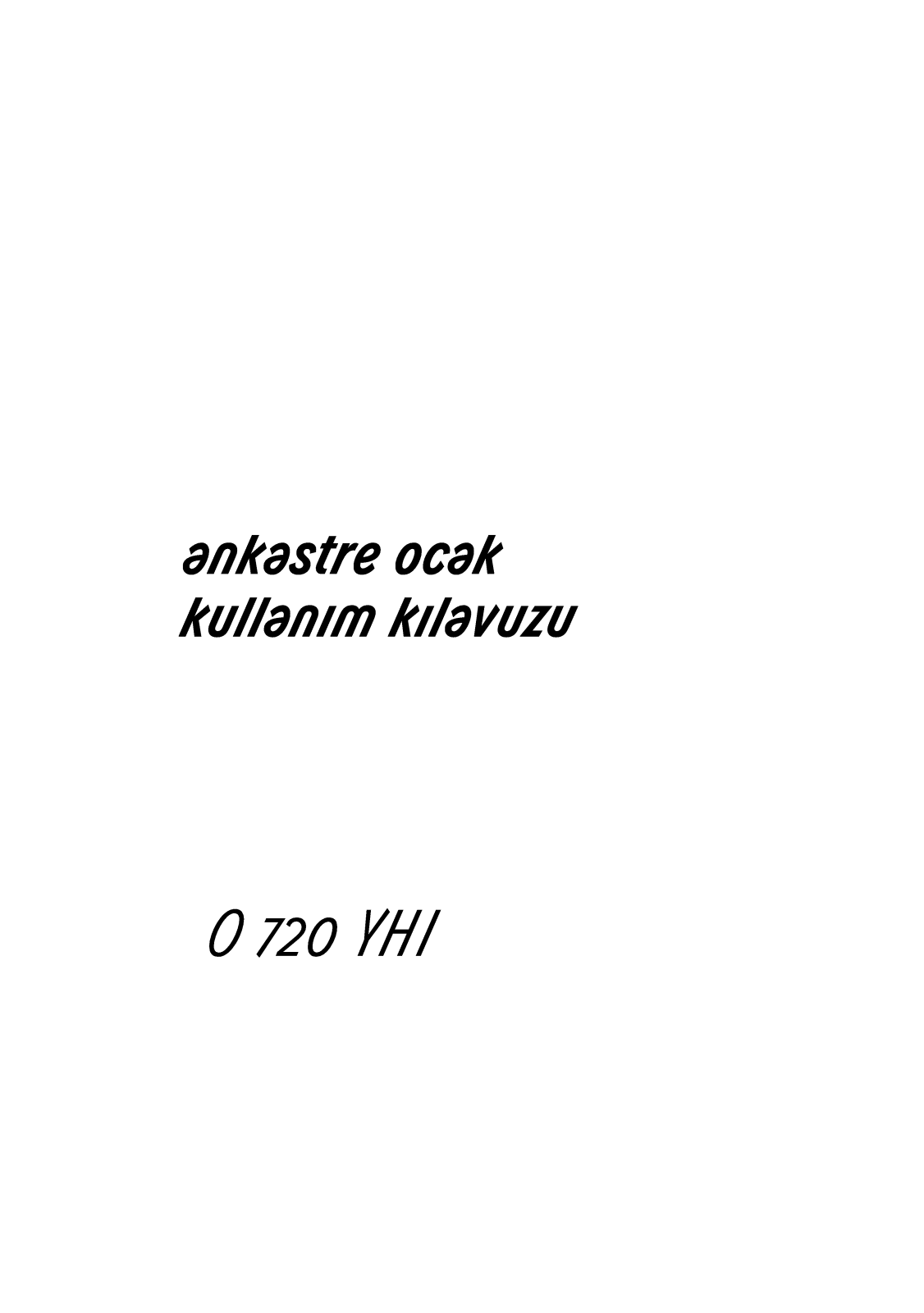 Arçelik O720YHI User manual