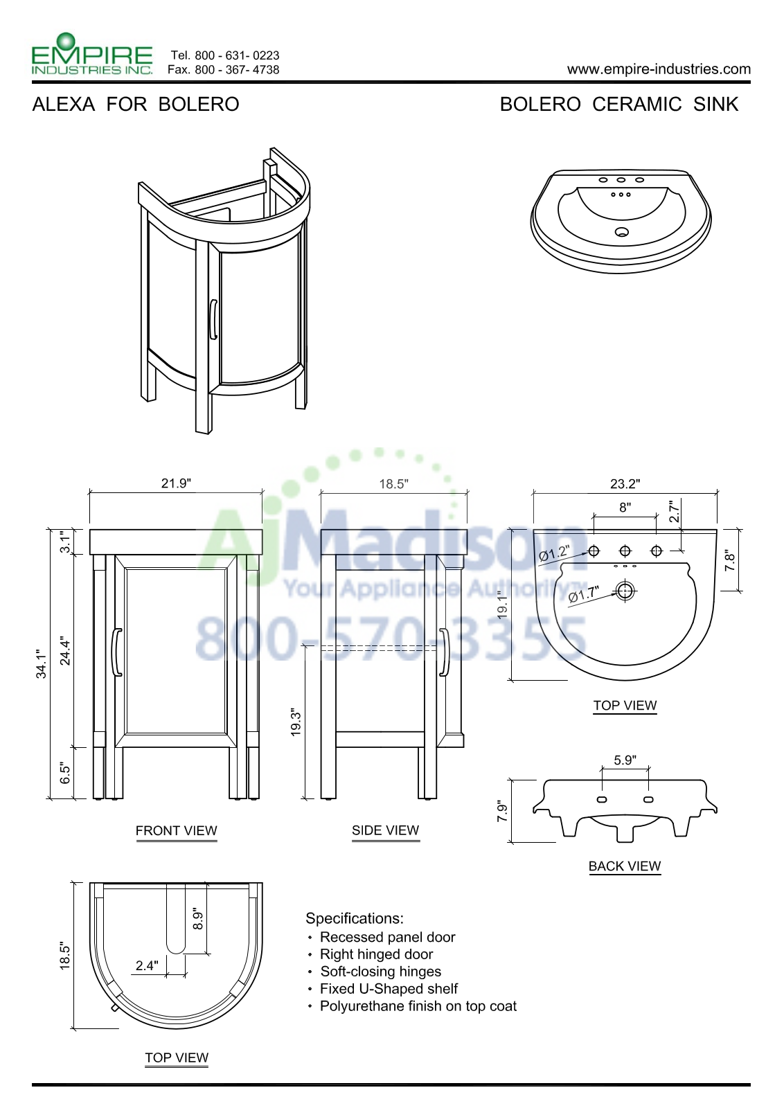 Empire Industries AL23SC Specs